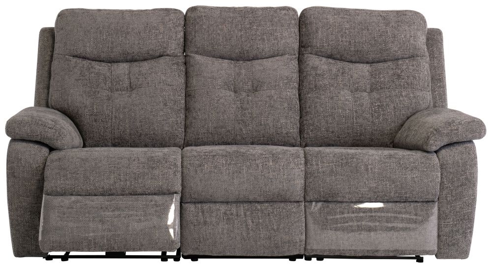 Sophia Graphite Fabric 3 Seater Electric Recliner Sofa