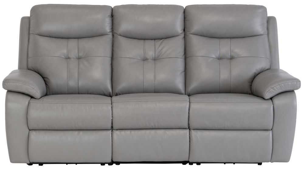 Sophia Grey Leather 3 Seater Electric Recliner Sofa