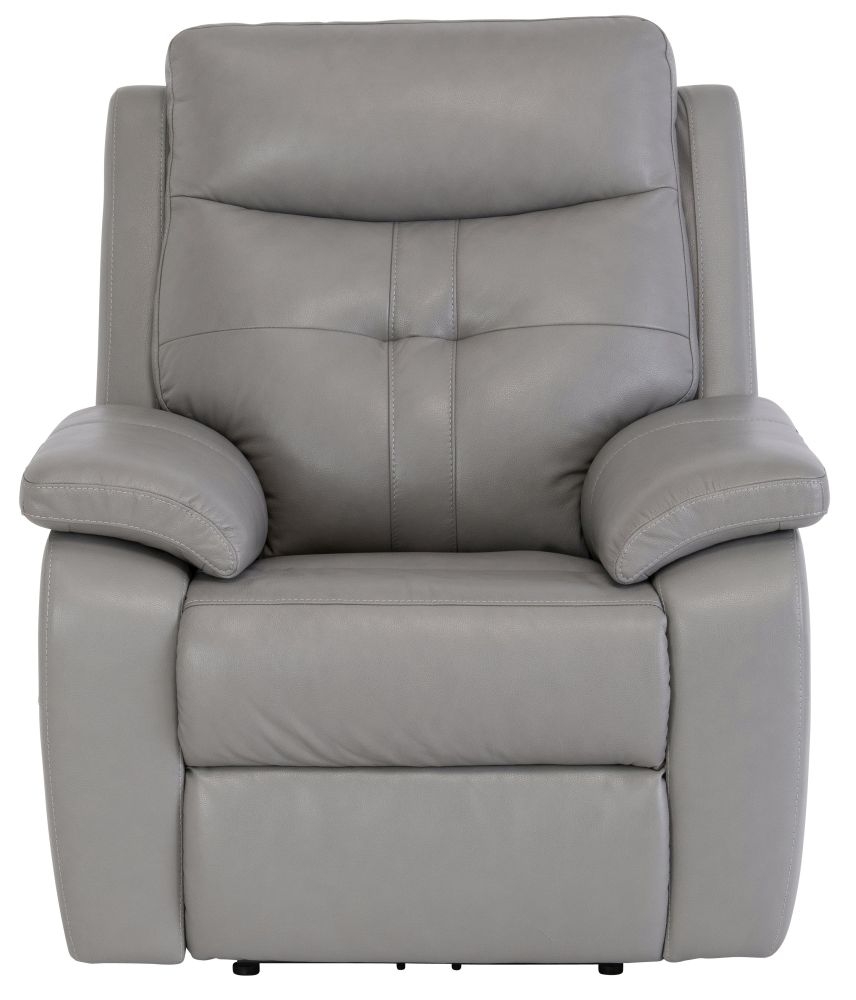 Sophia Grey Leather Electric Recliner Armchair