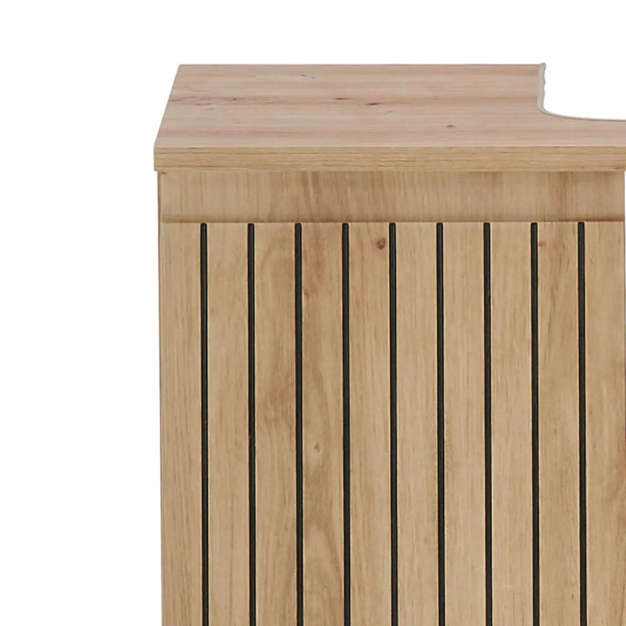Austin Ribbed Oak Under Sink Cabinet - 2 Door
