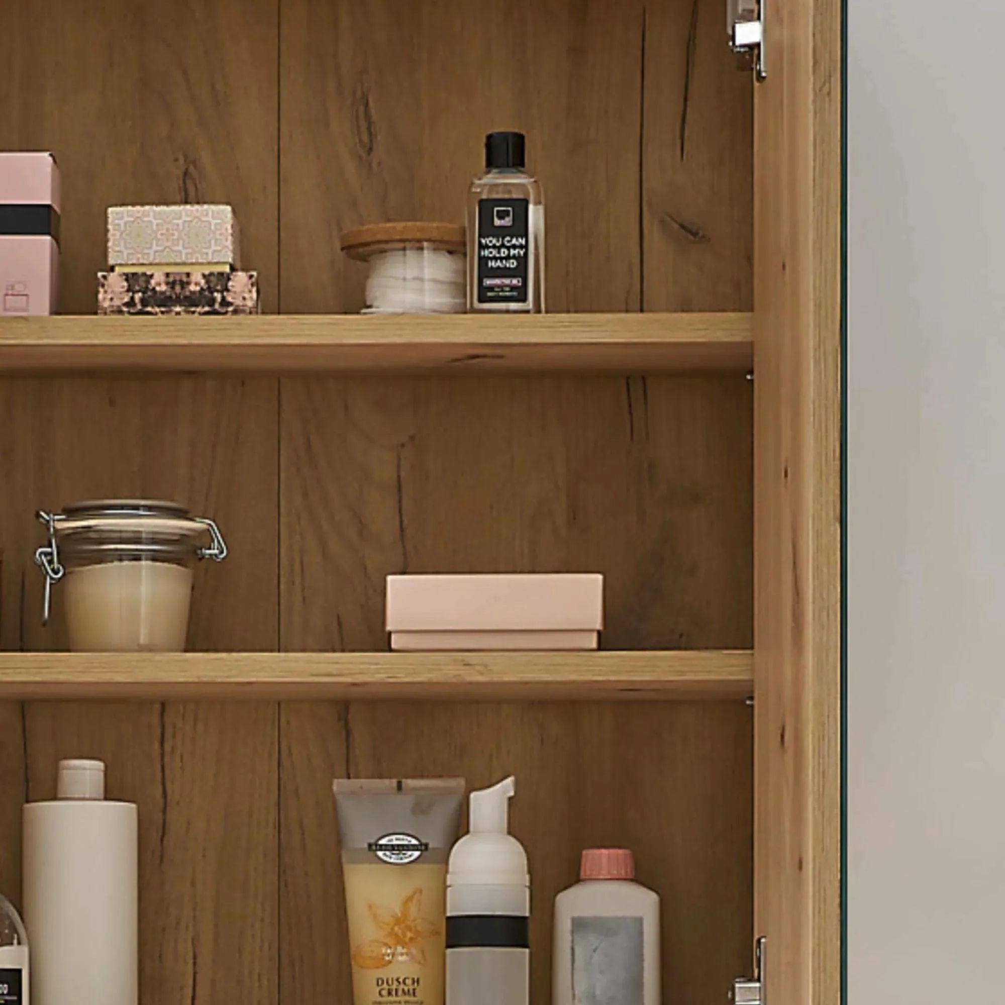 Austin Oak Mirrored Cabinet - 2 Door