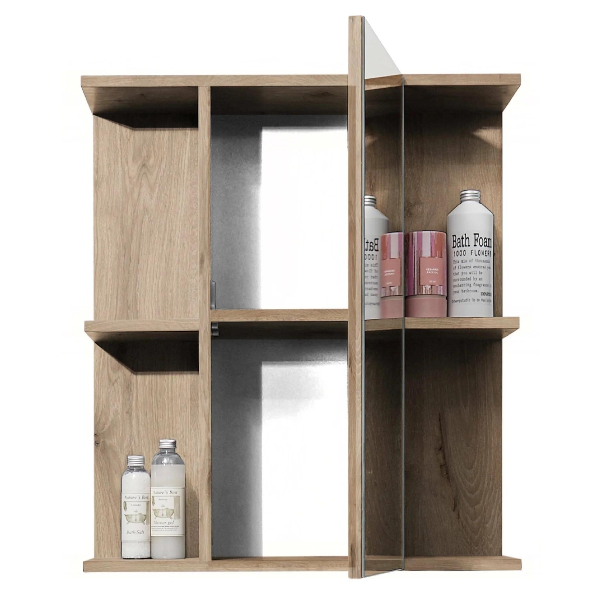 Vista Mirror Cabinet - 1 Door - Oak