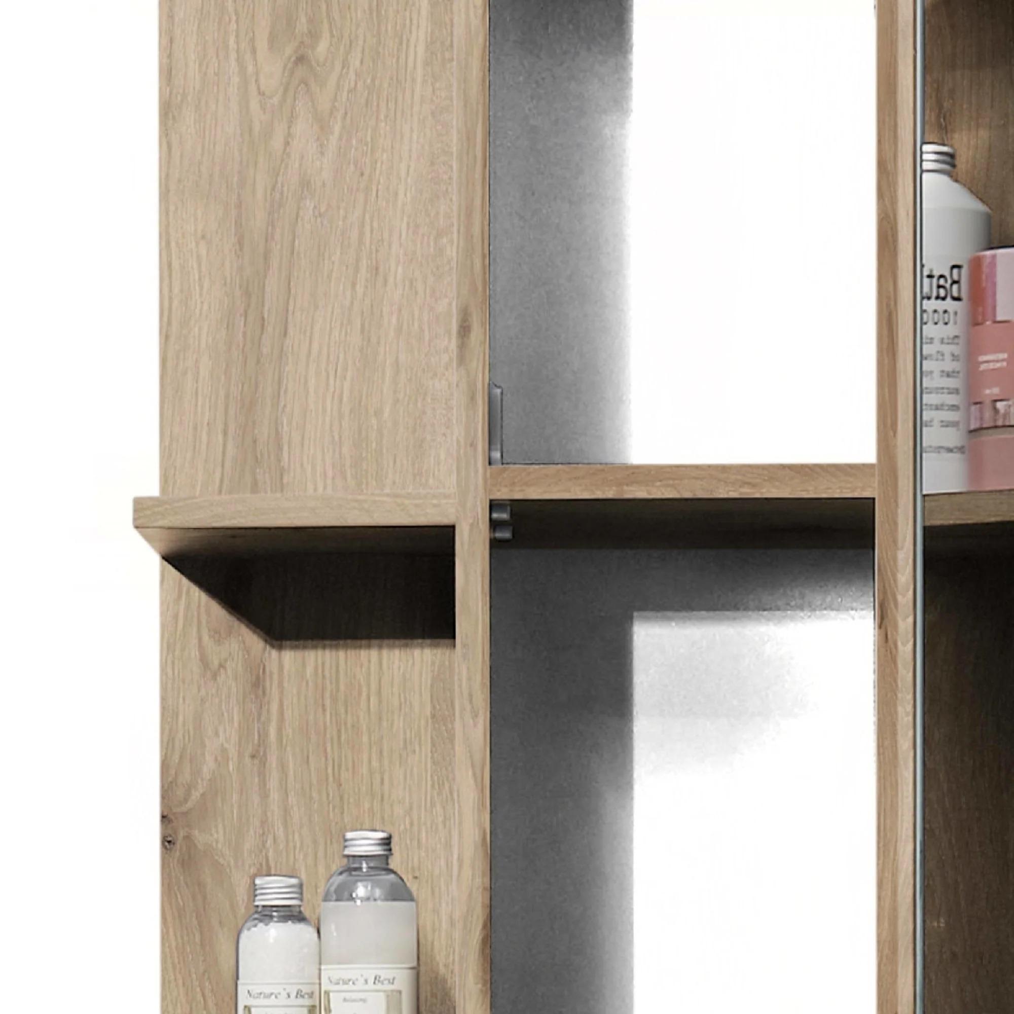 Vista Mirror Cabinet - 1 Door - Oak