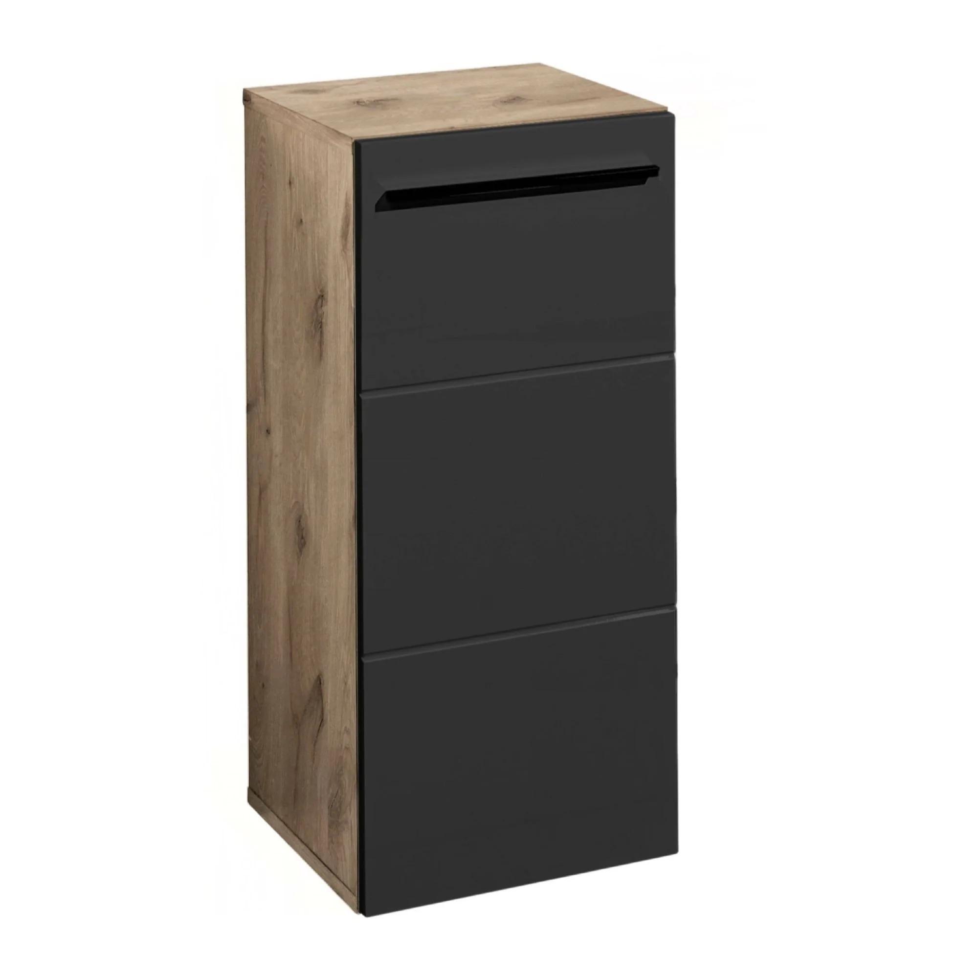 Vista Storage Cabinet - 1 Door - Oak and Black