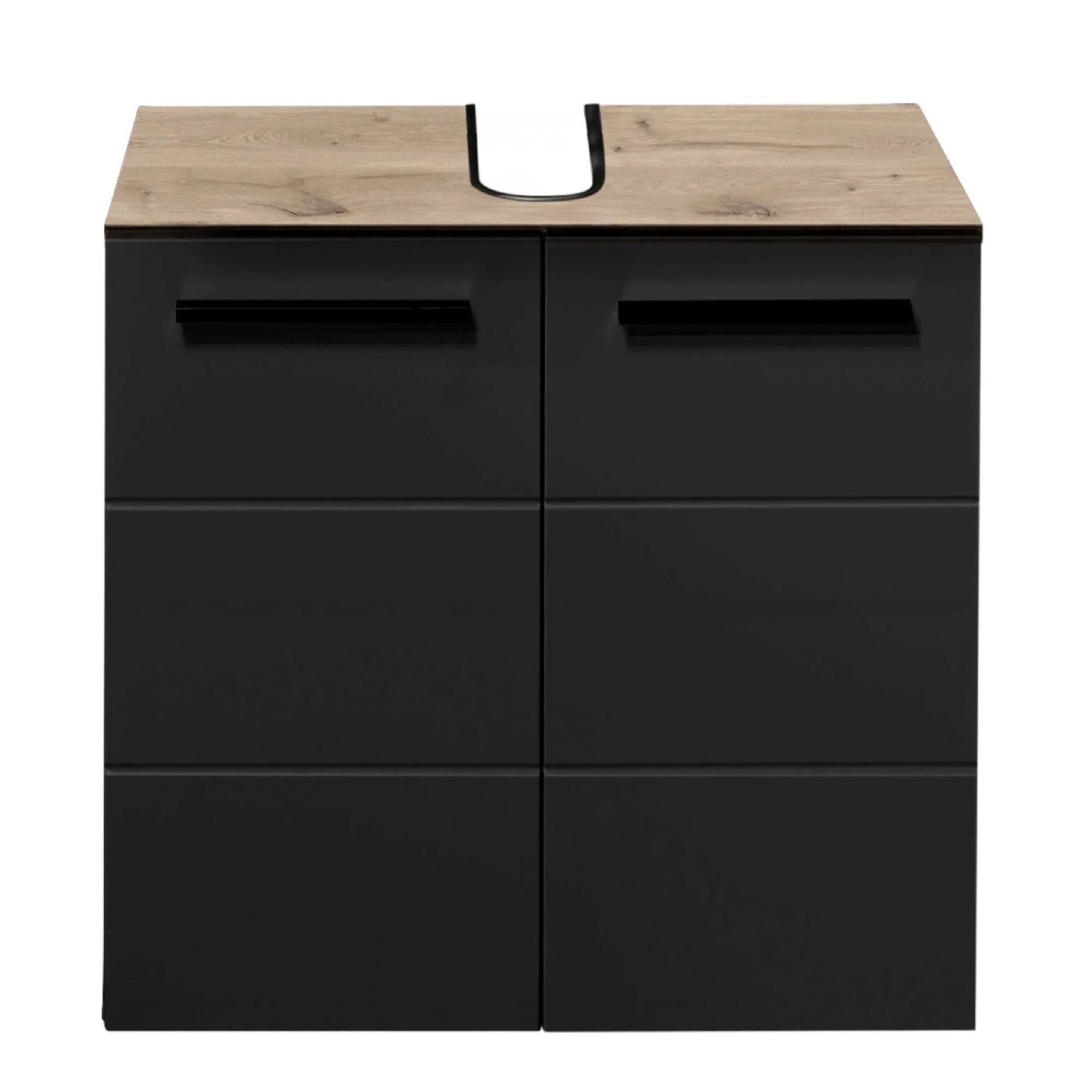 Vista Under Sink Cabinet - 2 Door - Oak and Black