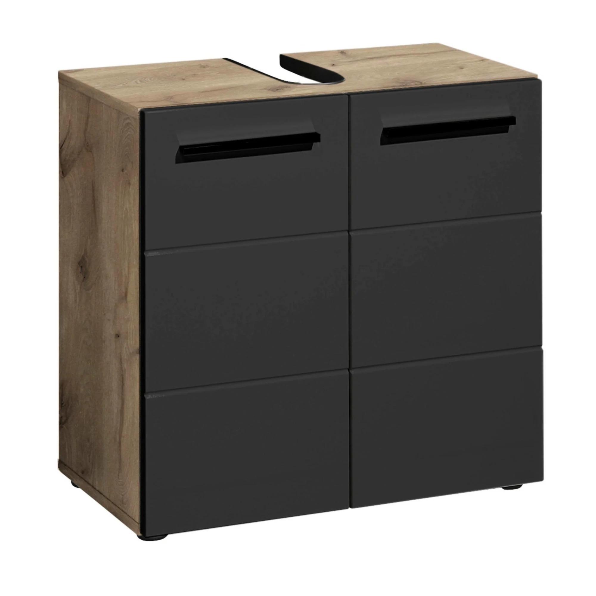 Vista Under Sink Cabinet - 2 Door - Oak and Black
