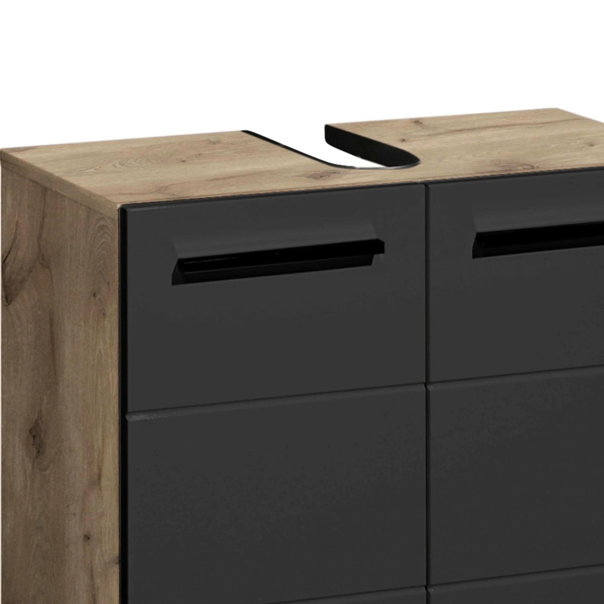 Vista Under Sink Cabinet - 2 Door - Oak and Black