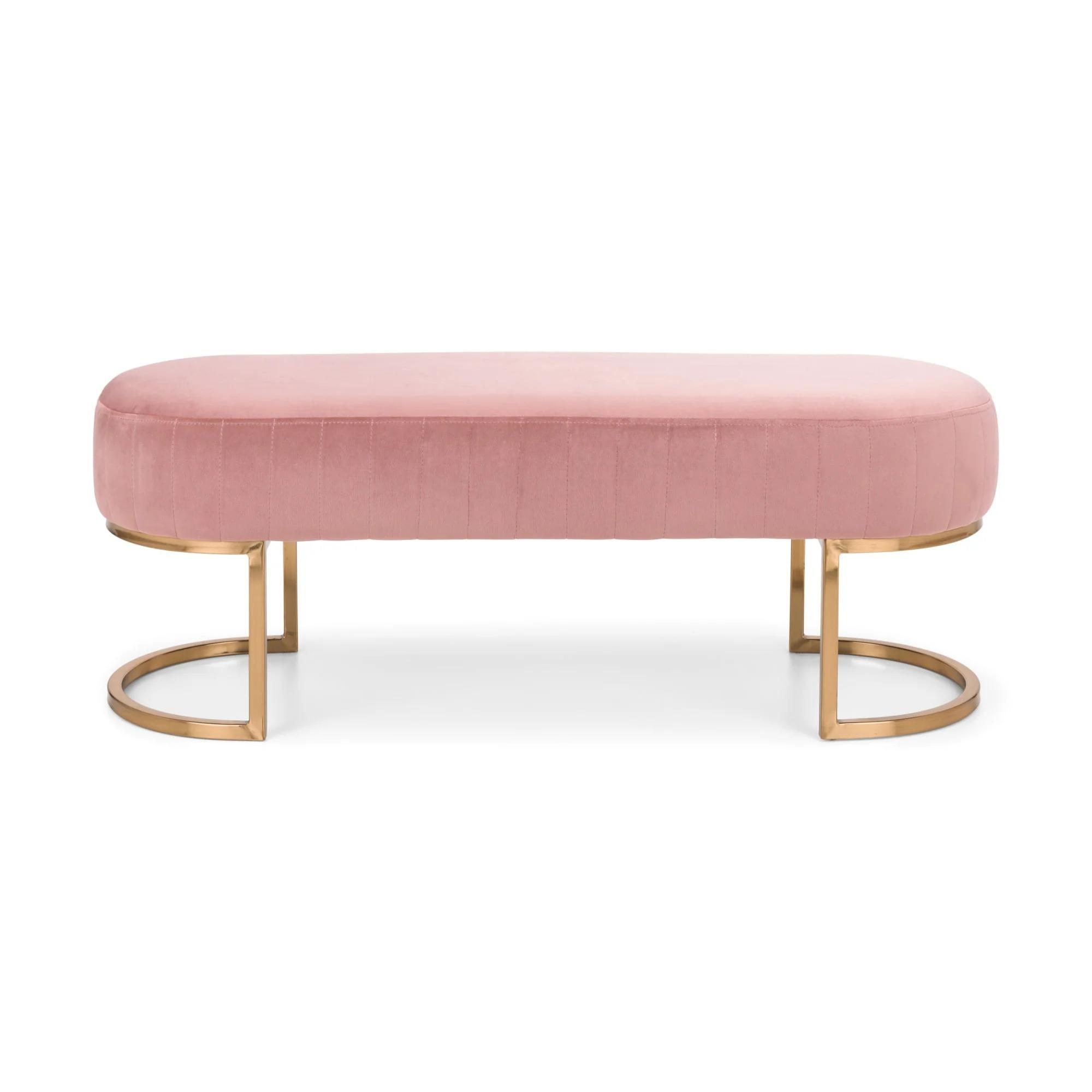 Harrogate Pink Curved Upholstered Bench