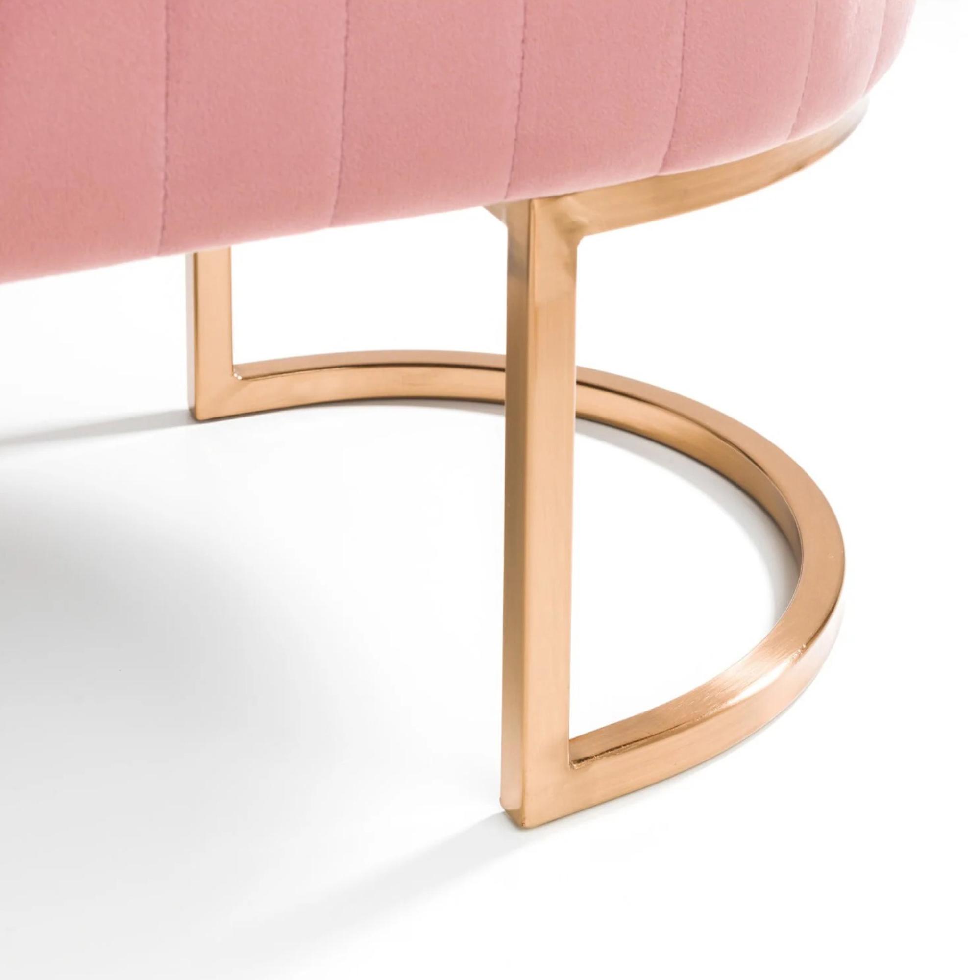 Harrogate Pink Curved Upholstered Bench