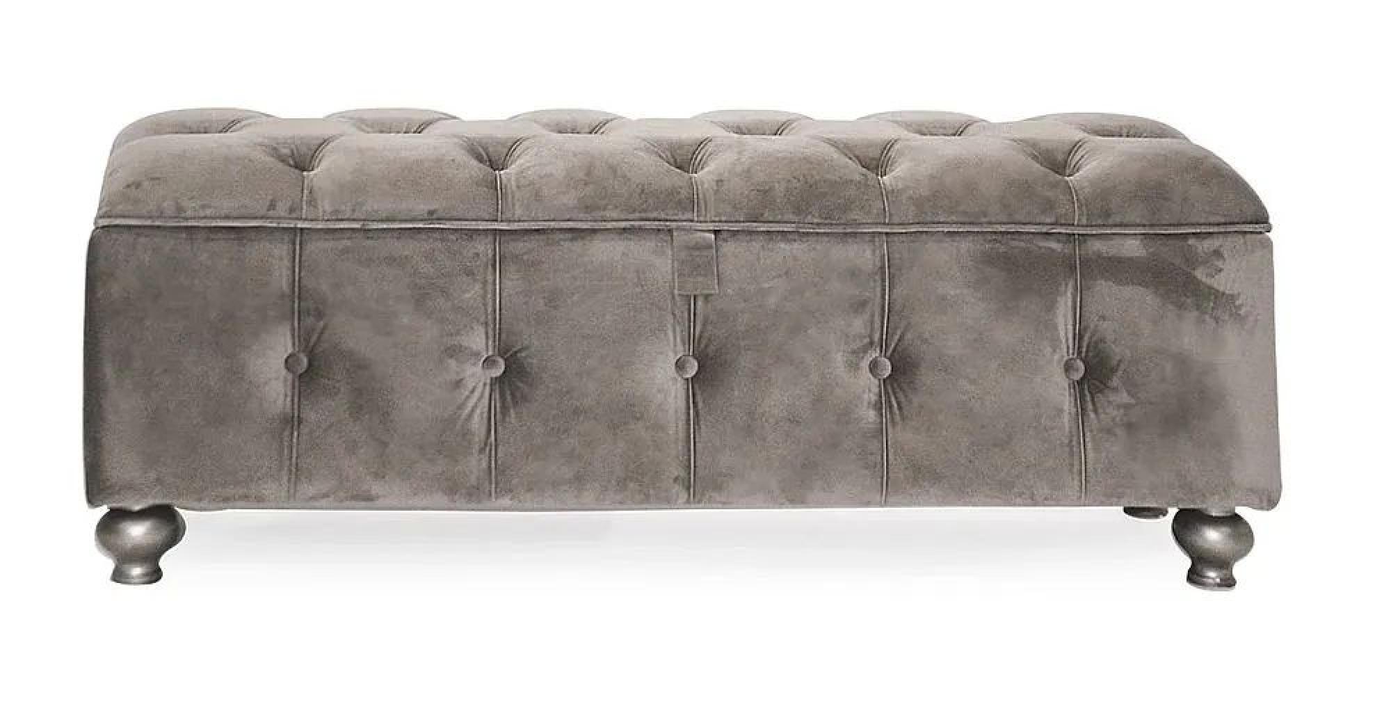 Jessica Ottoman Storage - Taupe Velvet