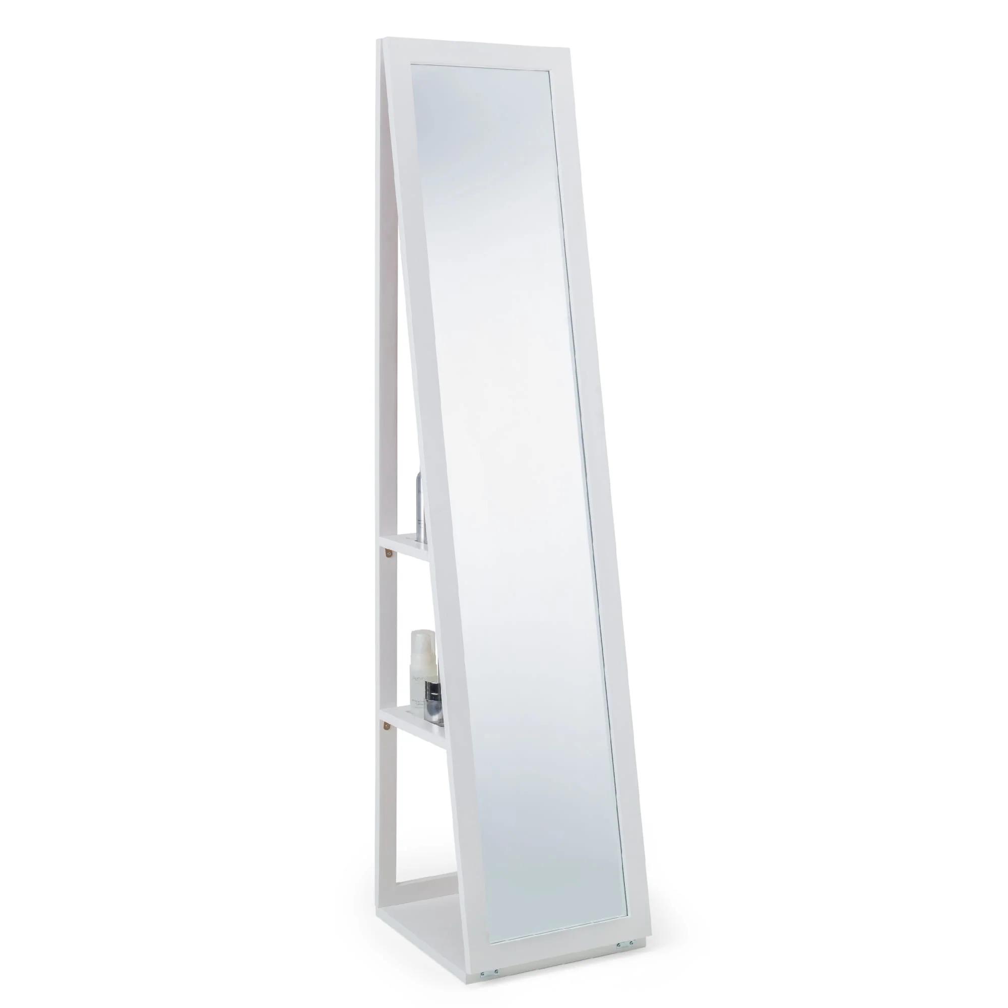 Fresco Bedroom Storage Mirror - White