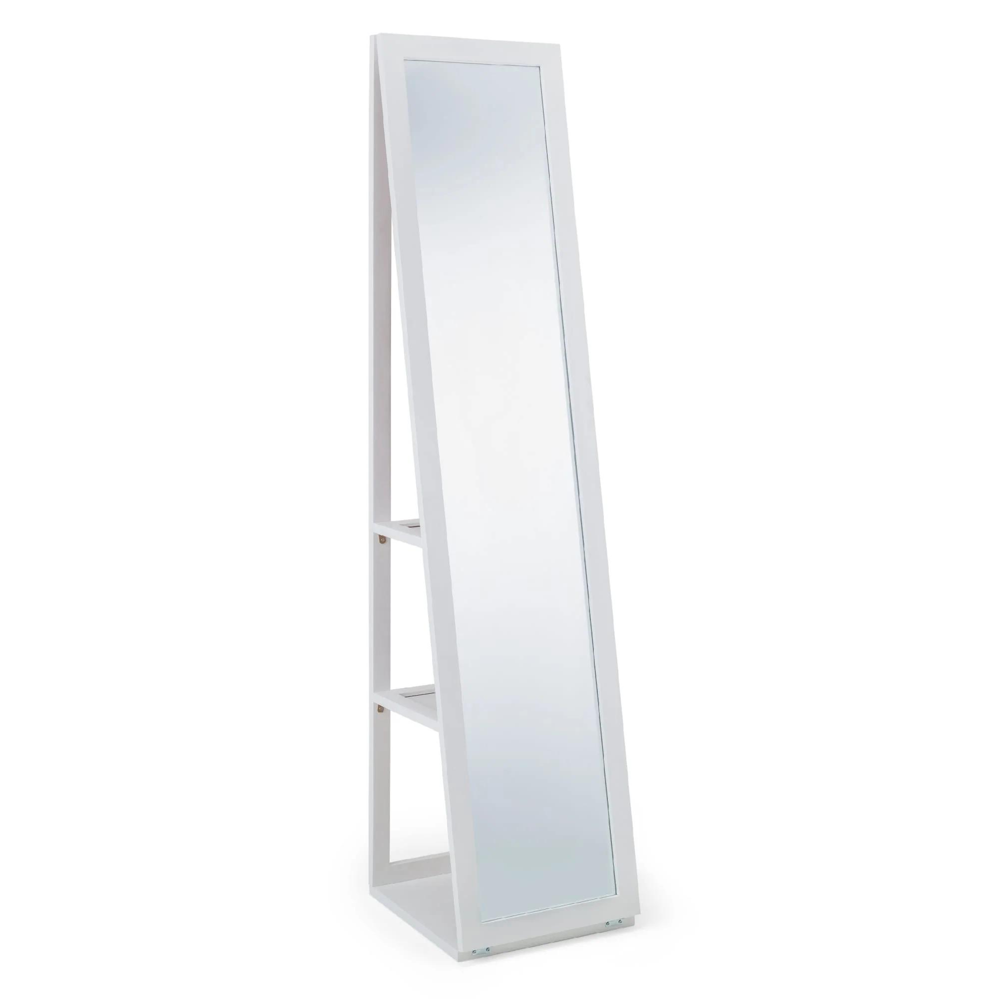 Fresco Bedroom Storage Mirror - White