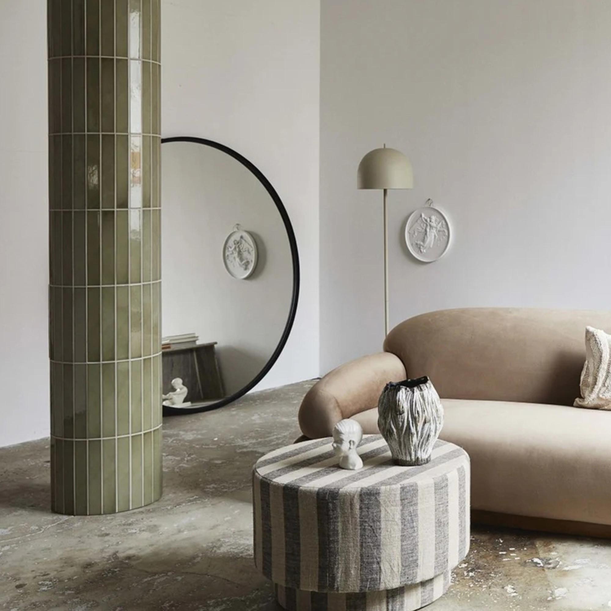 Asio Round Wall Mirror - Black - Metal - 160cm x 160cm