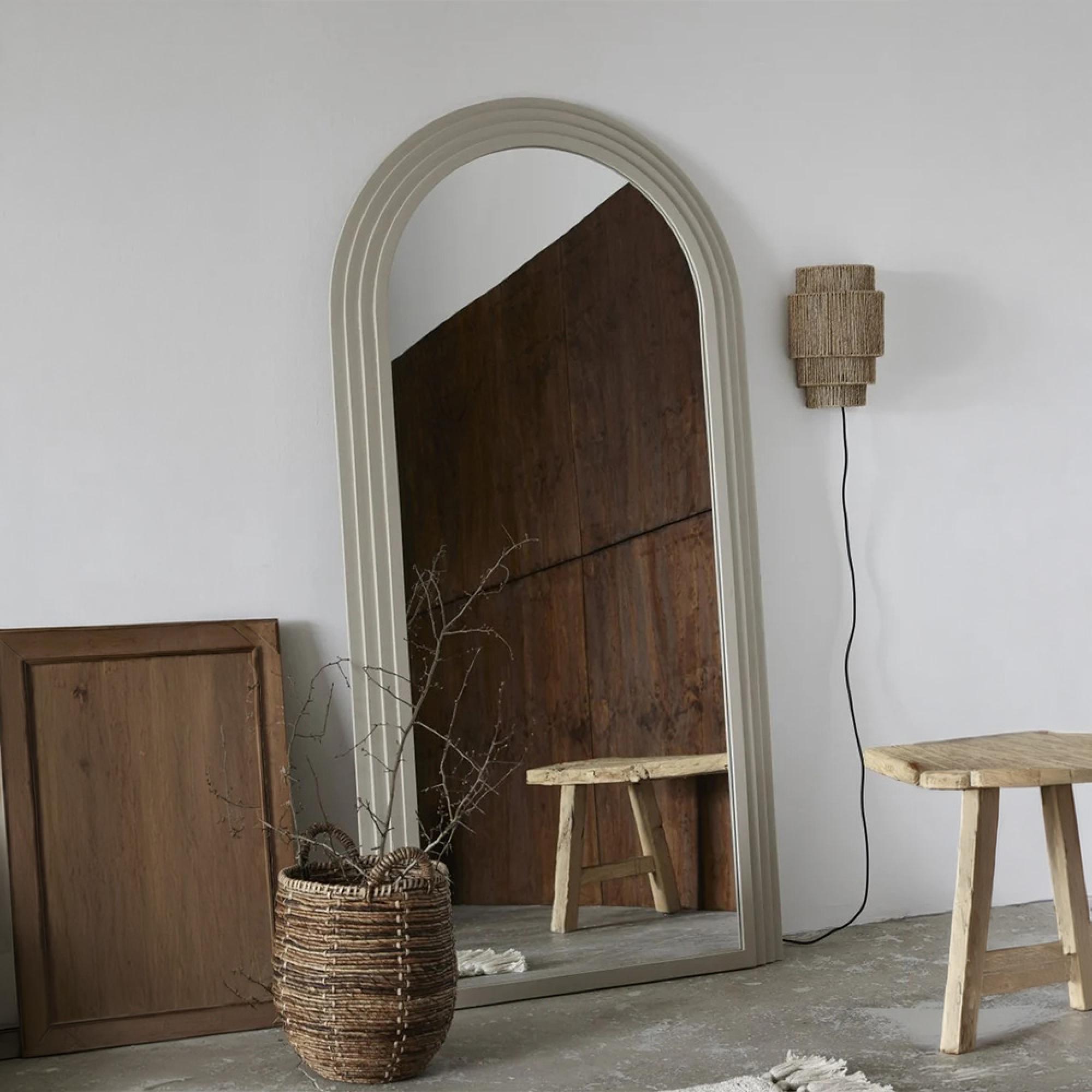 Falco Standing Mirror - Beige - Metal - 100cm x 203cm