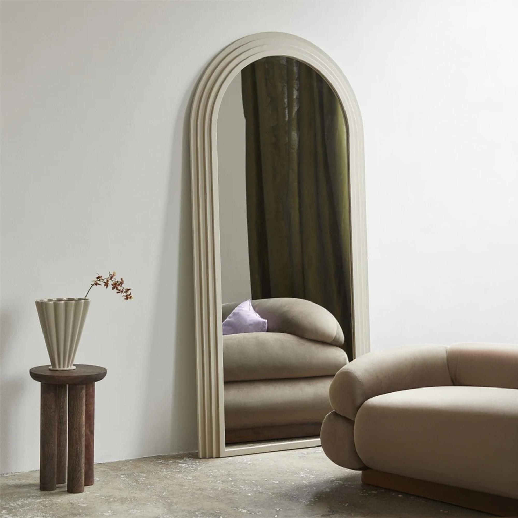 Falco Standing Mirror - Beige - Metal - 100cm x 203cm