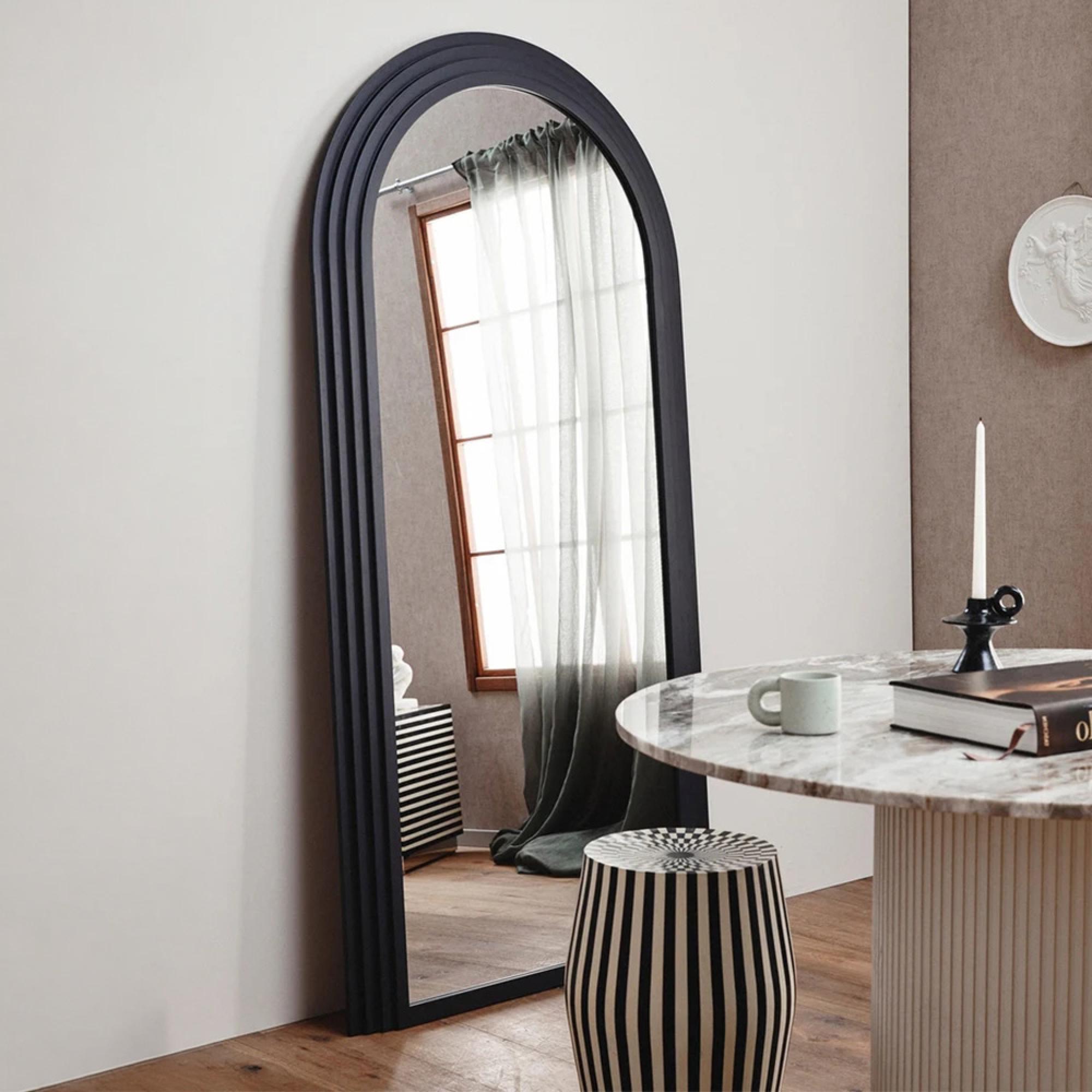 Falco Standing Mirror - Black - Metal - 100cm x 203cm