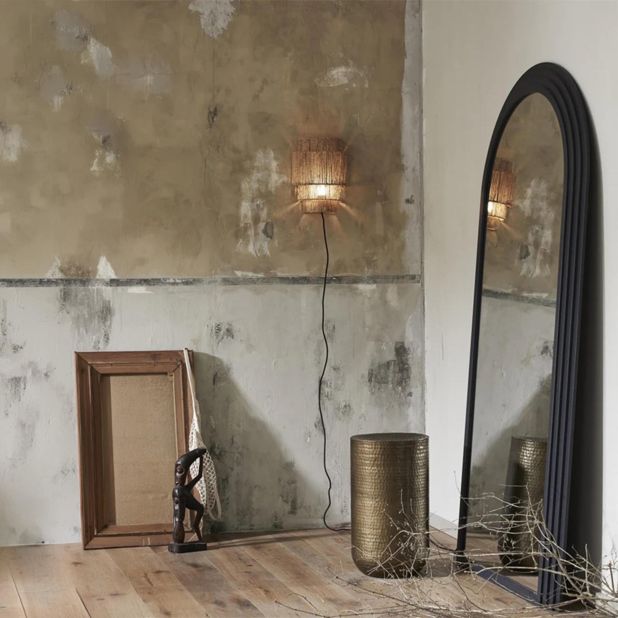 Falco Standing Mirror - Black - Metal - 100cm x 203cm