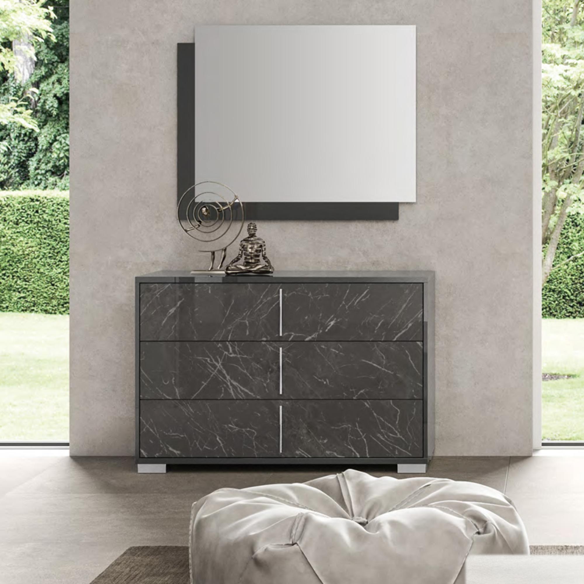 Carvelle Night Dark Grey Wall Mirror