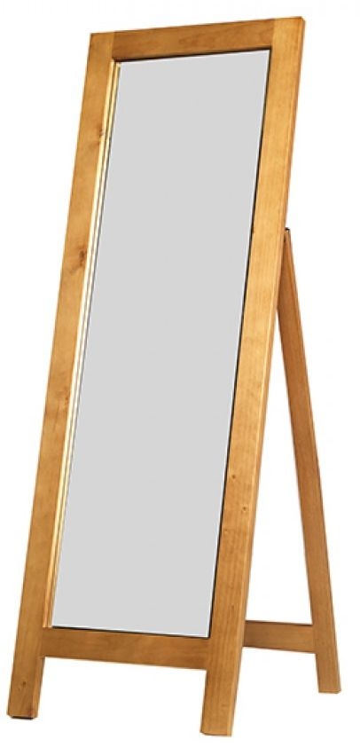 Churchill Waxed Pine Cheval Bedroom Mirror - 53cm x 147cm
