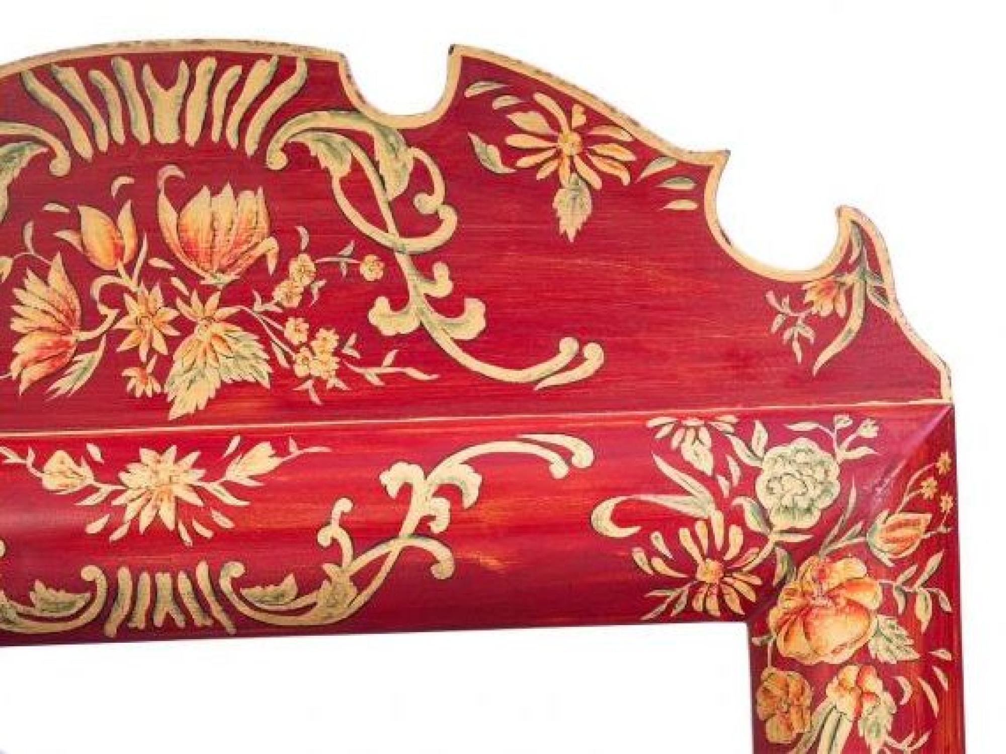Meerut Red Floral Design Dressing Mirror