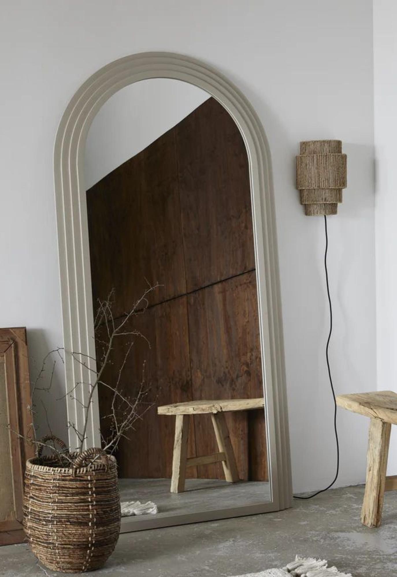 Falco Standing Mirror - Beige - Metal - 100cm x 203cm