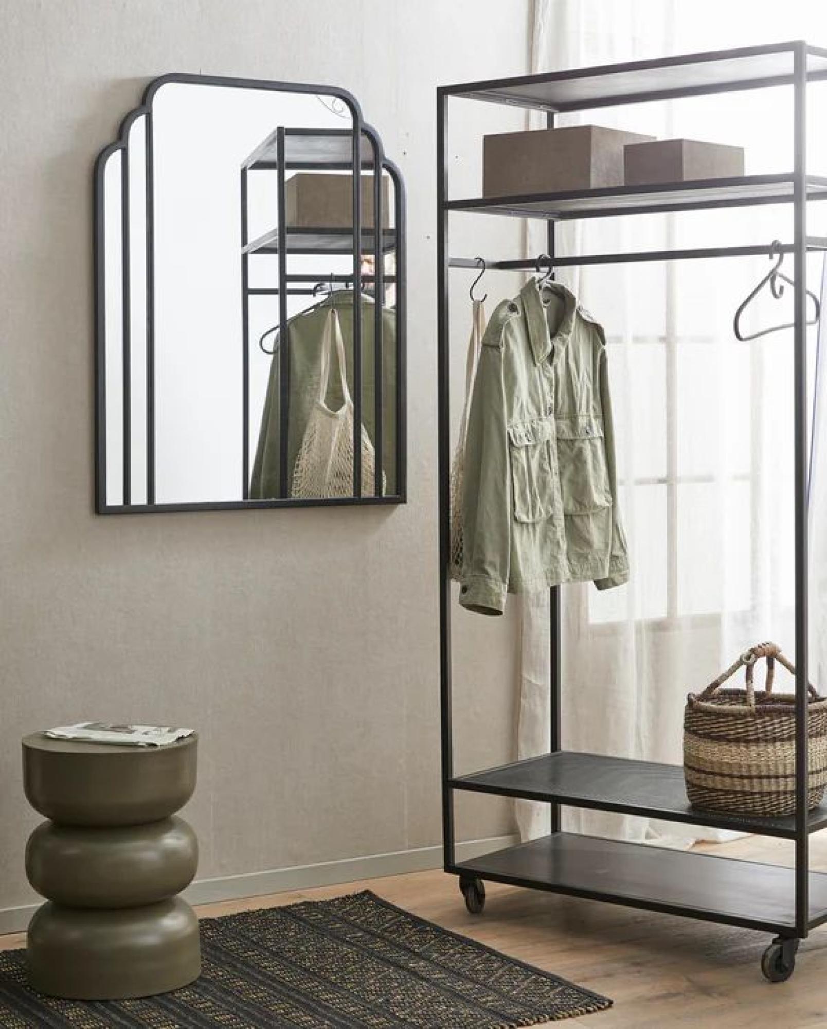 Skylark Wall Mirror - Black - Metal - 82cm x 102cm