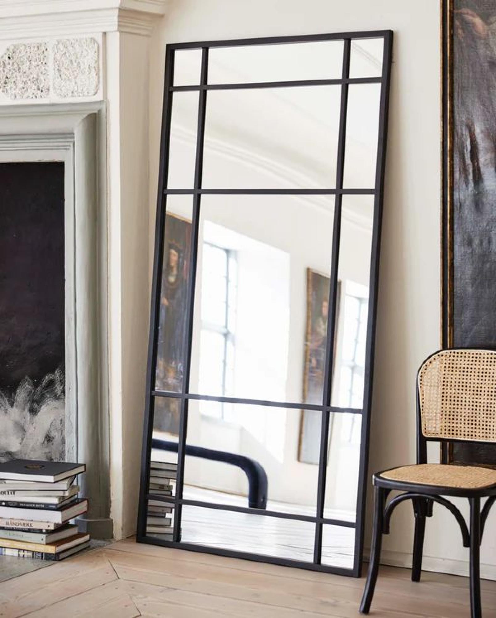 Spirit Standing Mirror - Black - Metal - 101.5cm x 203.5cm