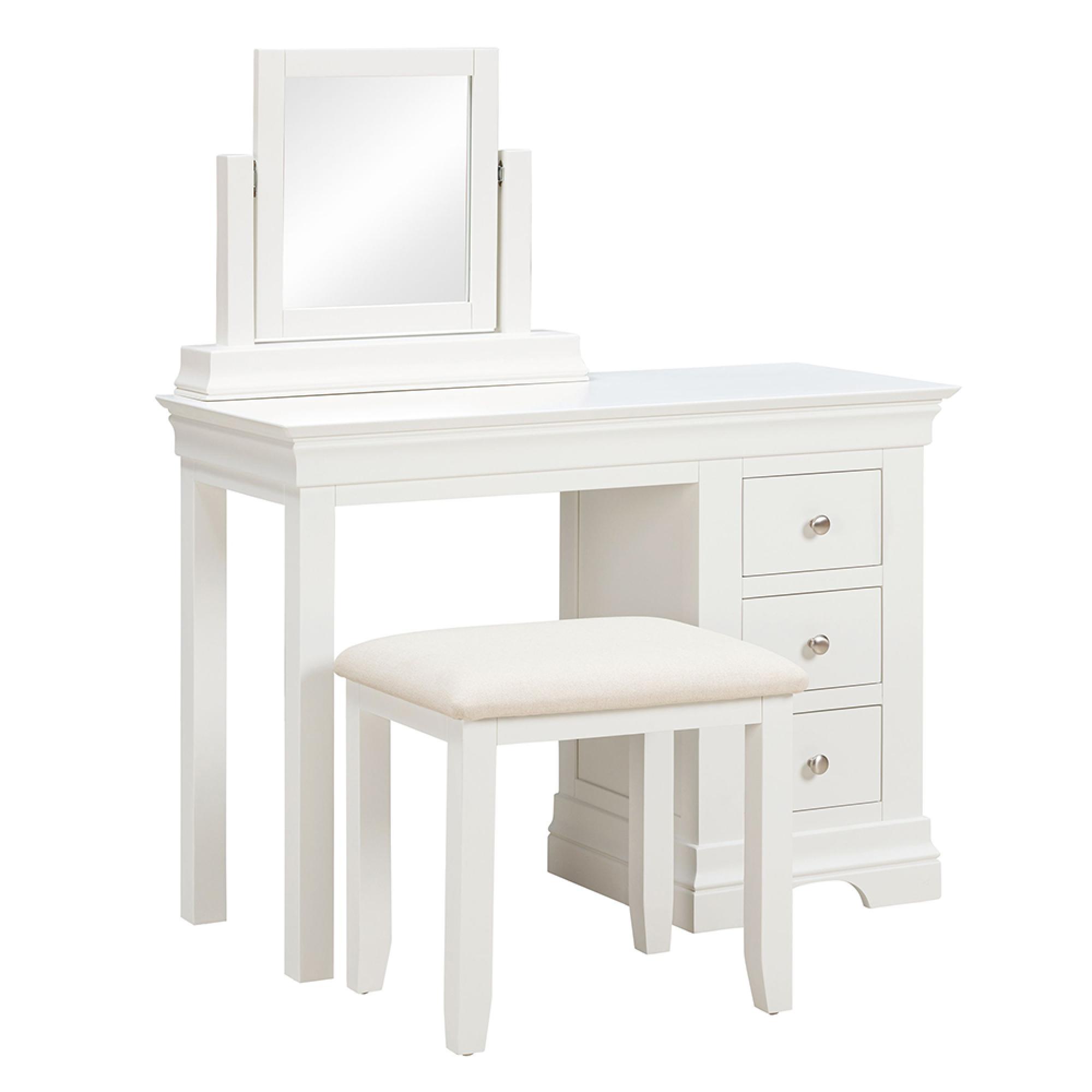 Paisley White Painted Vanity Mirror