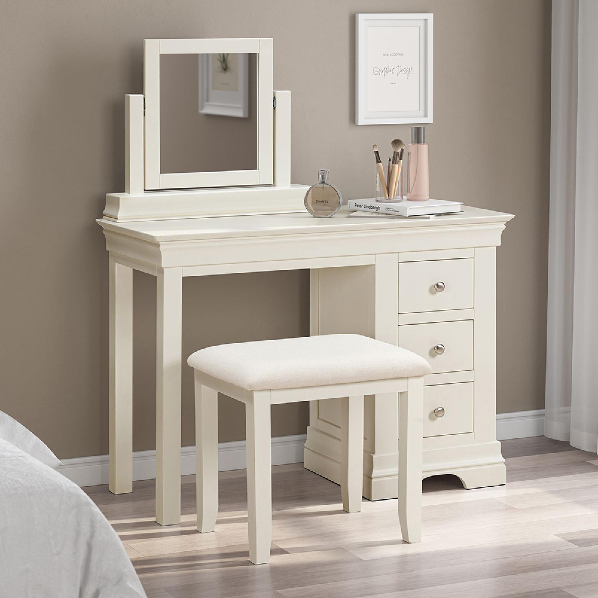 Paisley White Painted Vanity Mirror