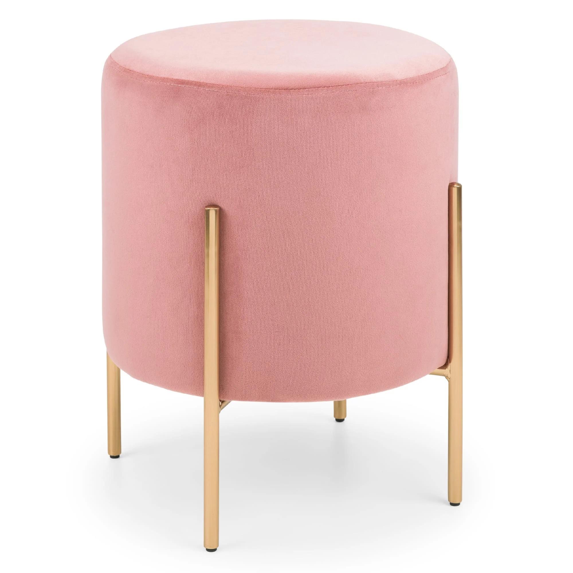 Harrogate Pink Round Upholstered Stool