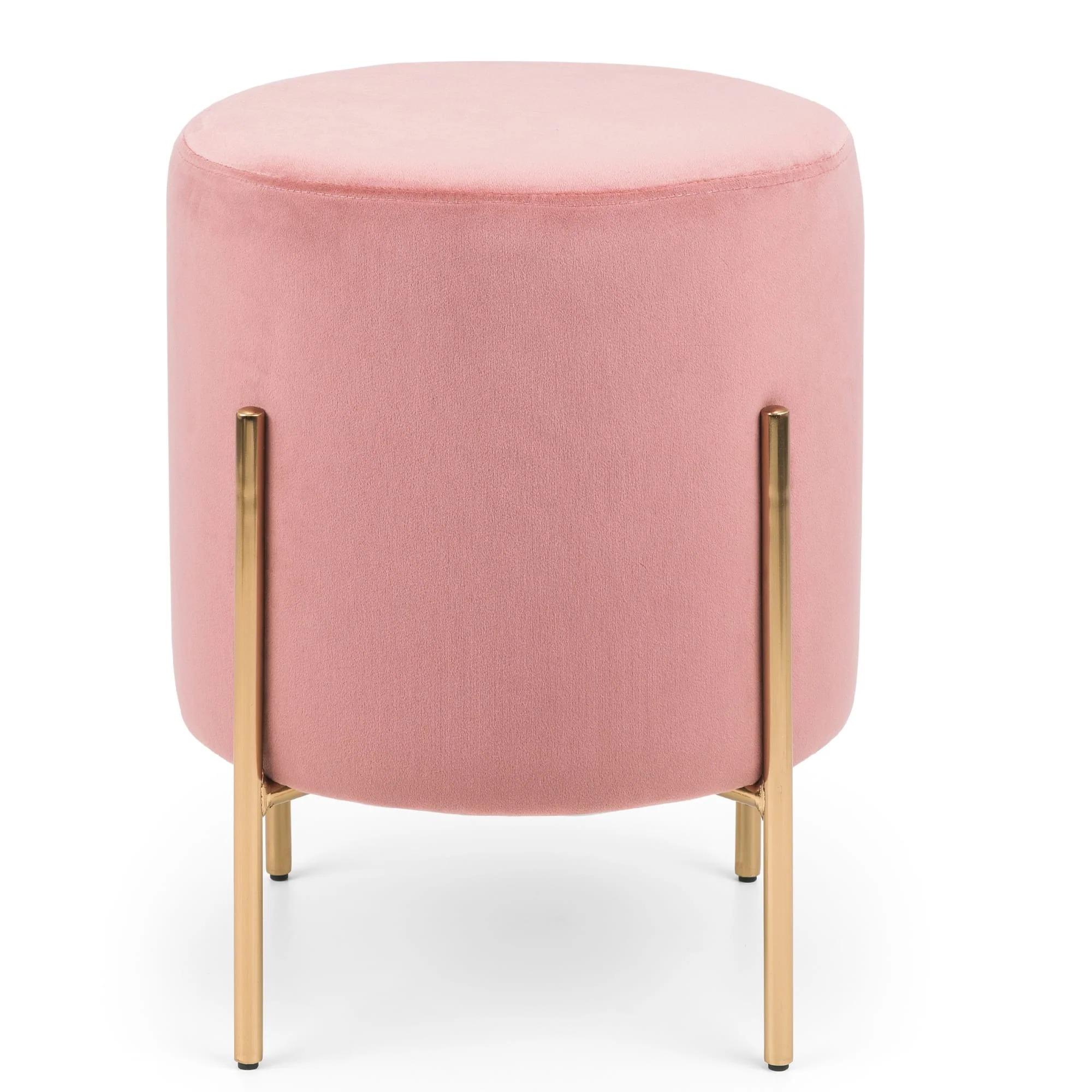 Harrogate Pink Round Upholstered Stool