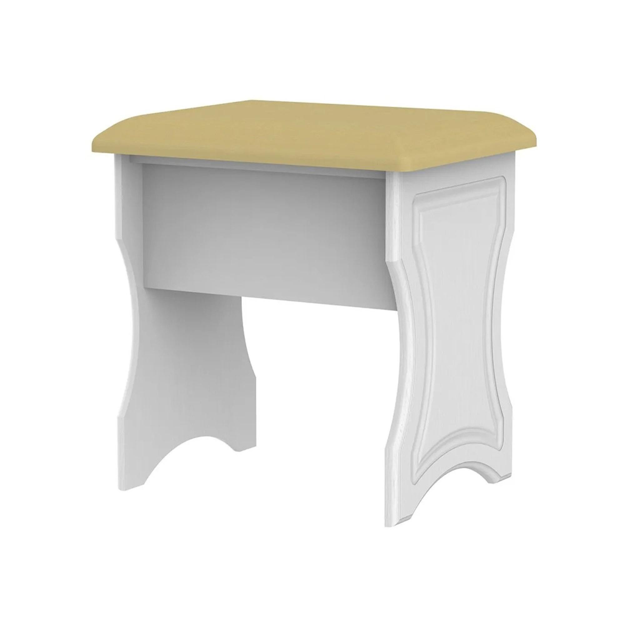 Pembroke Dressing Stool - Padded - White