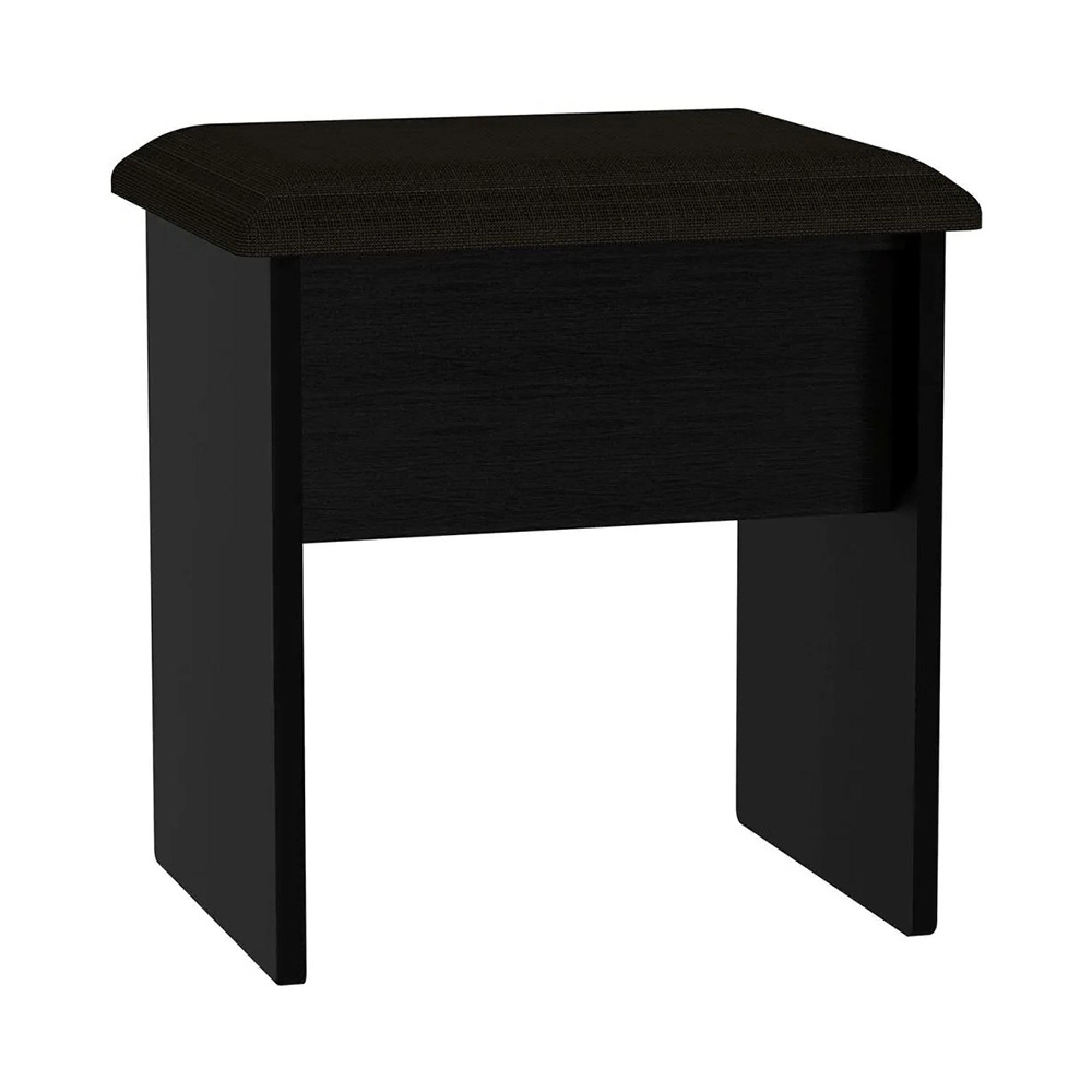 Knightsbridge Padded Dressing Stool - Black Gloss