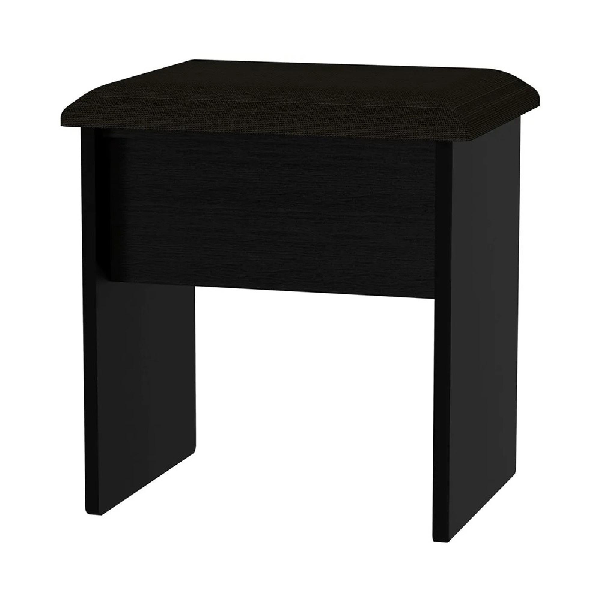 Knightsbridge Padded Dressing Stool - Black Gloss