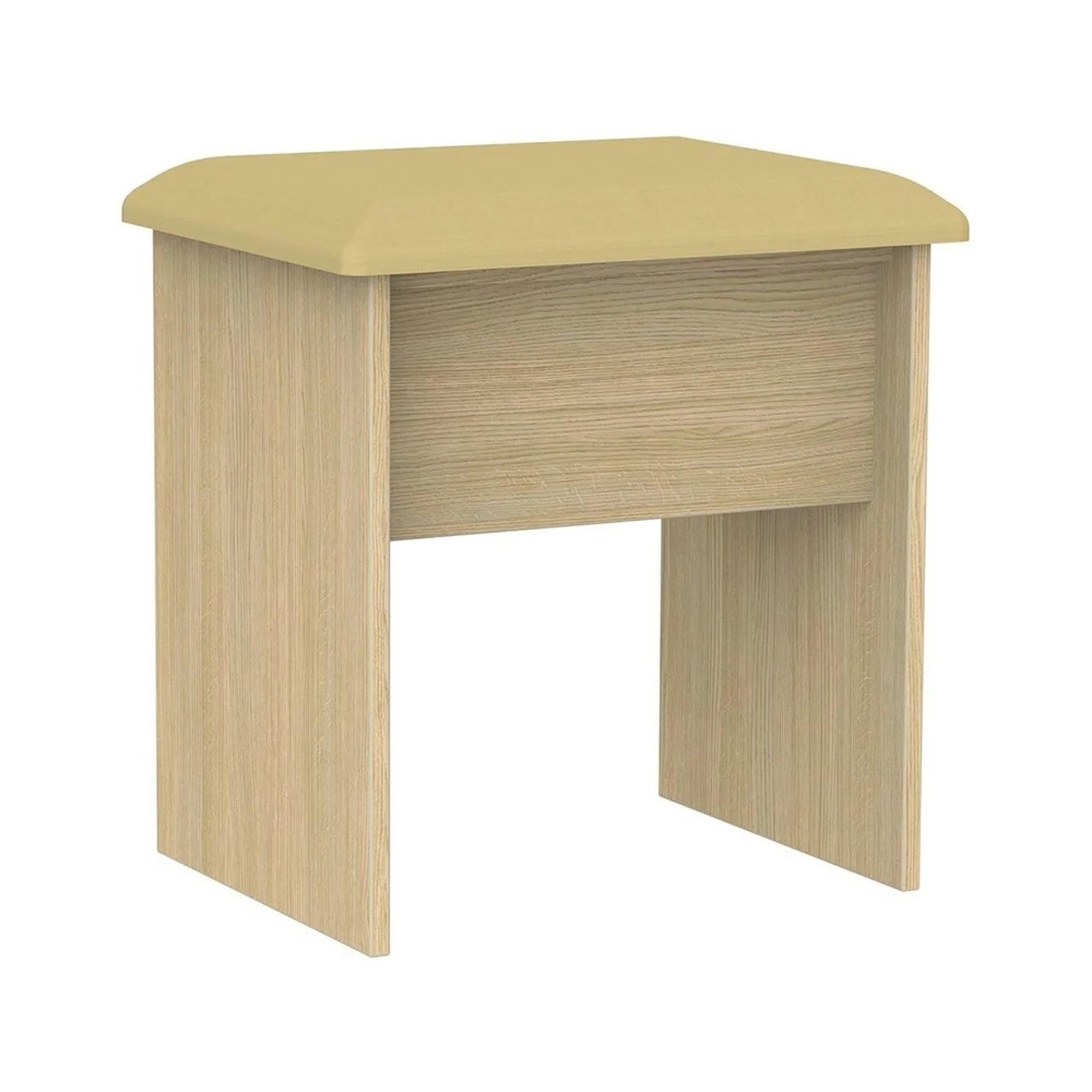 Knightsbridge Dressing Stool - Padded - Light Oak