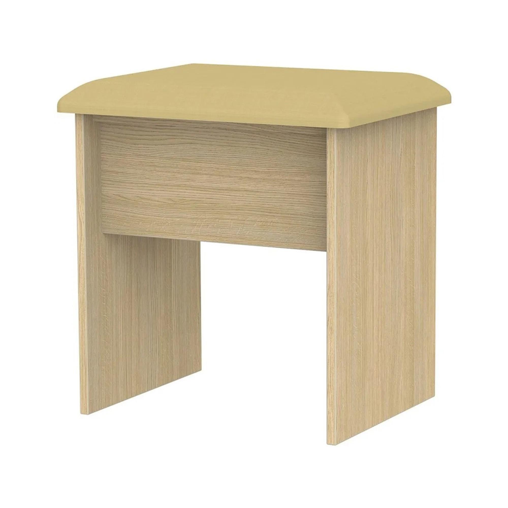 Knightsbridge Dressing Stool - Padded - Light Oak