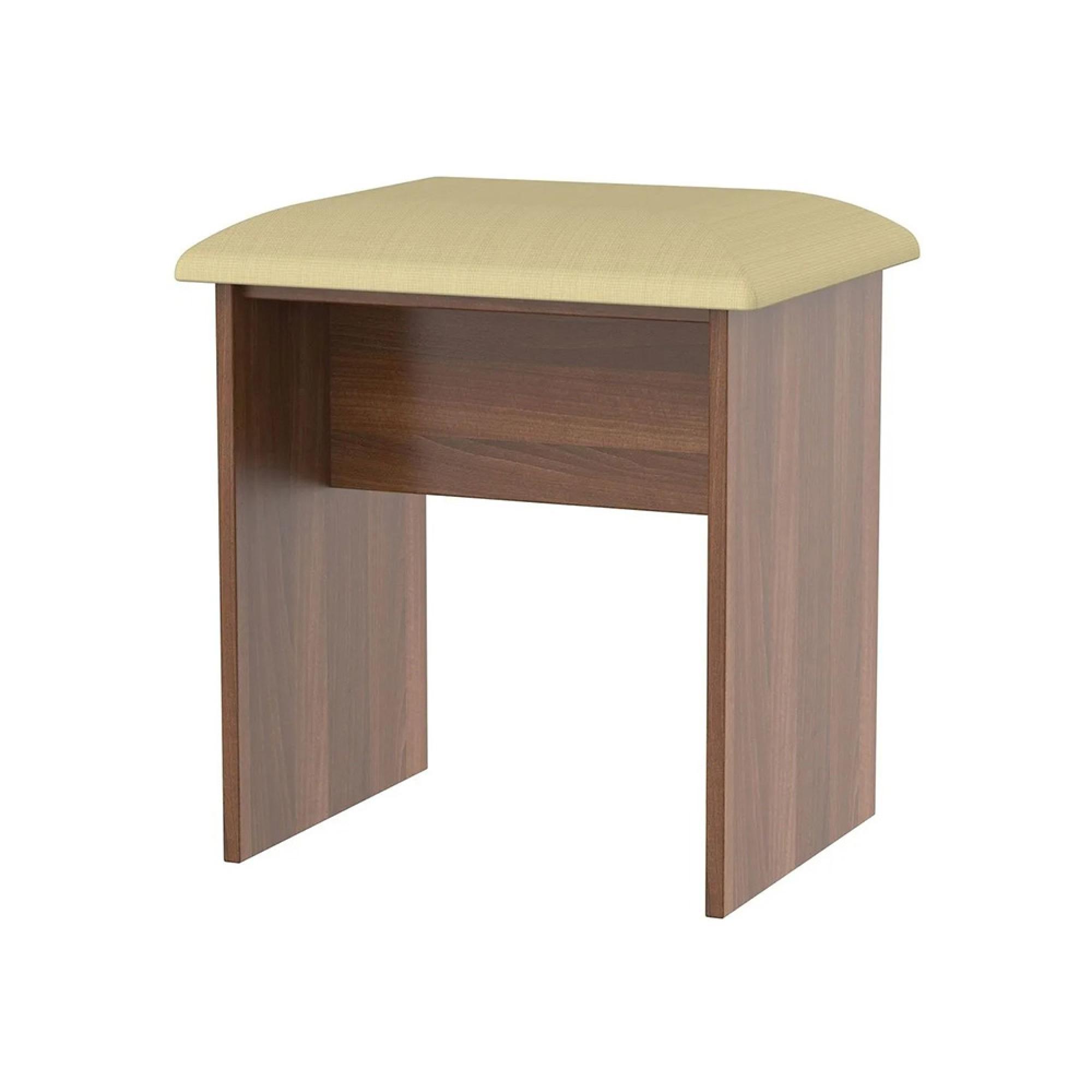 Sherwood Padded Dressing Stool - Walnut