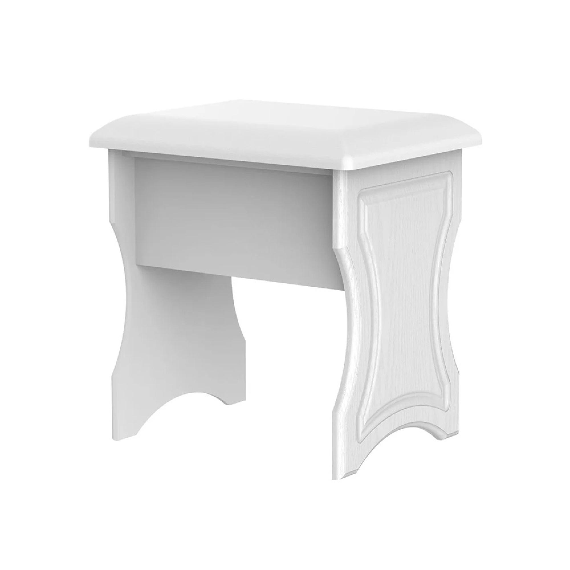 Crystal Padded Dressing Stool - White