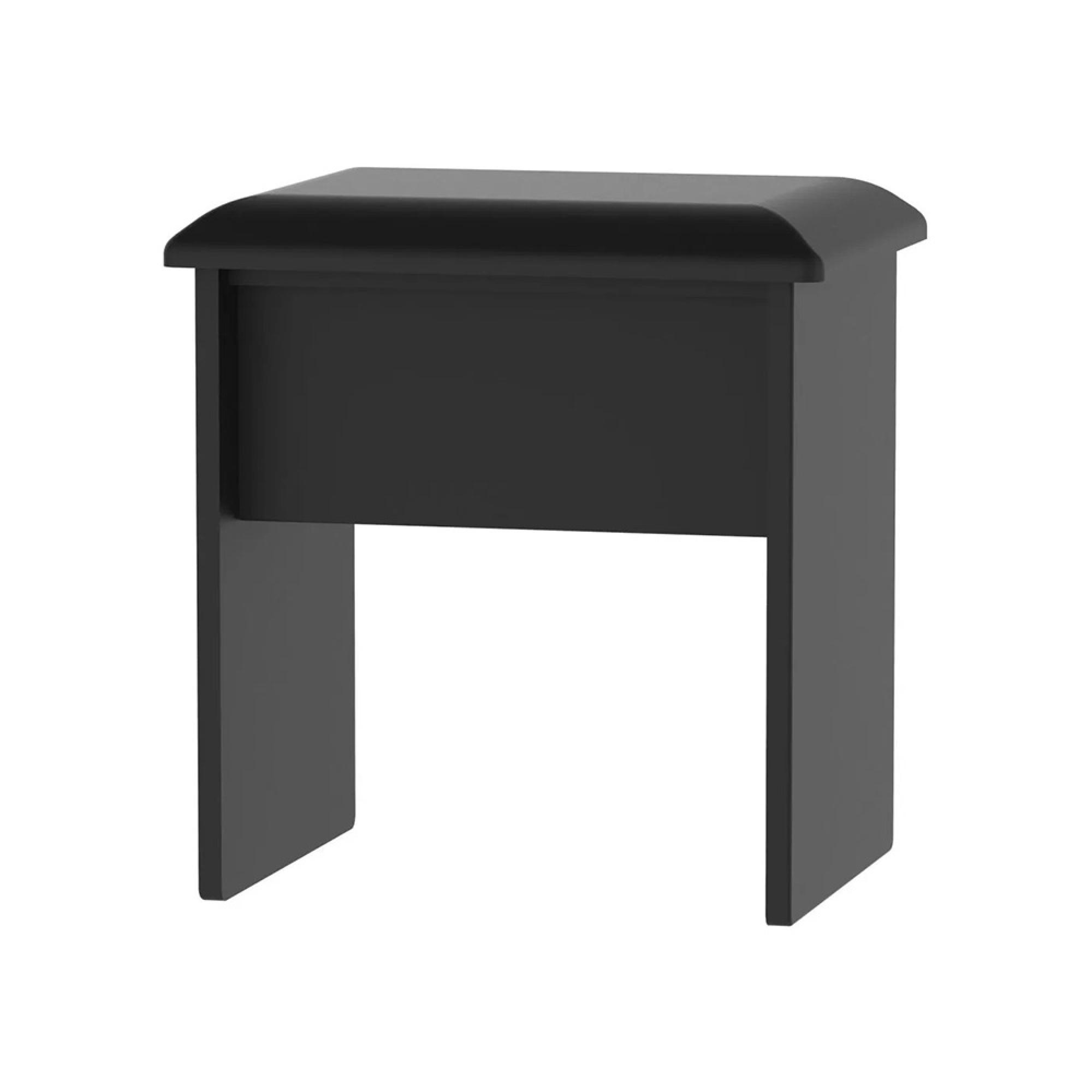 Camden Dressing Stool - Padded - Black Gloss