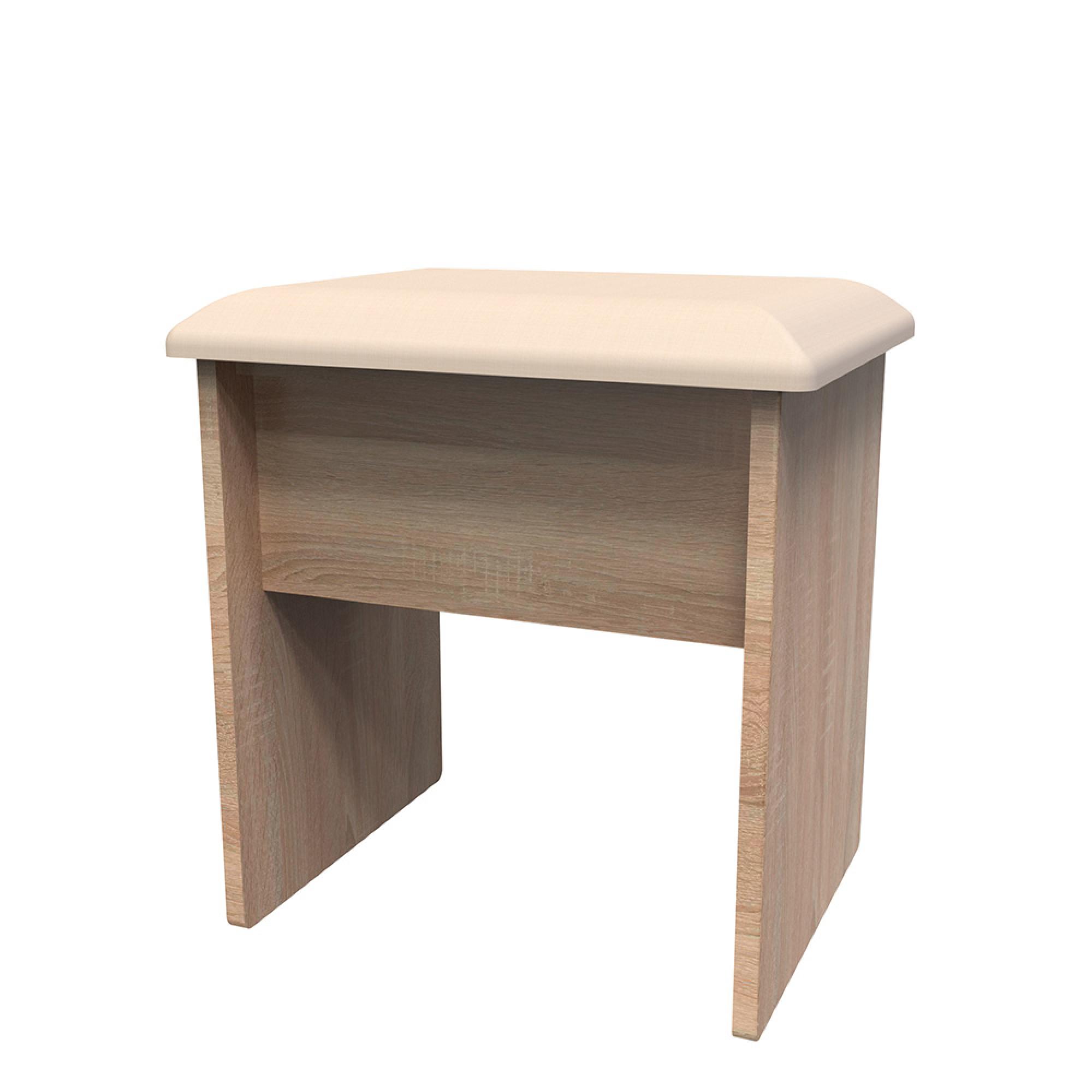 Devon Padded Dressing Stool - Oak