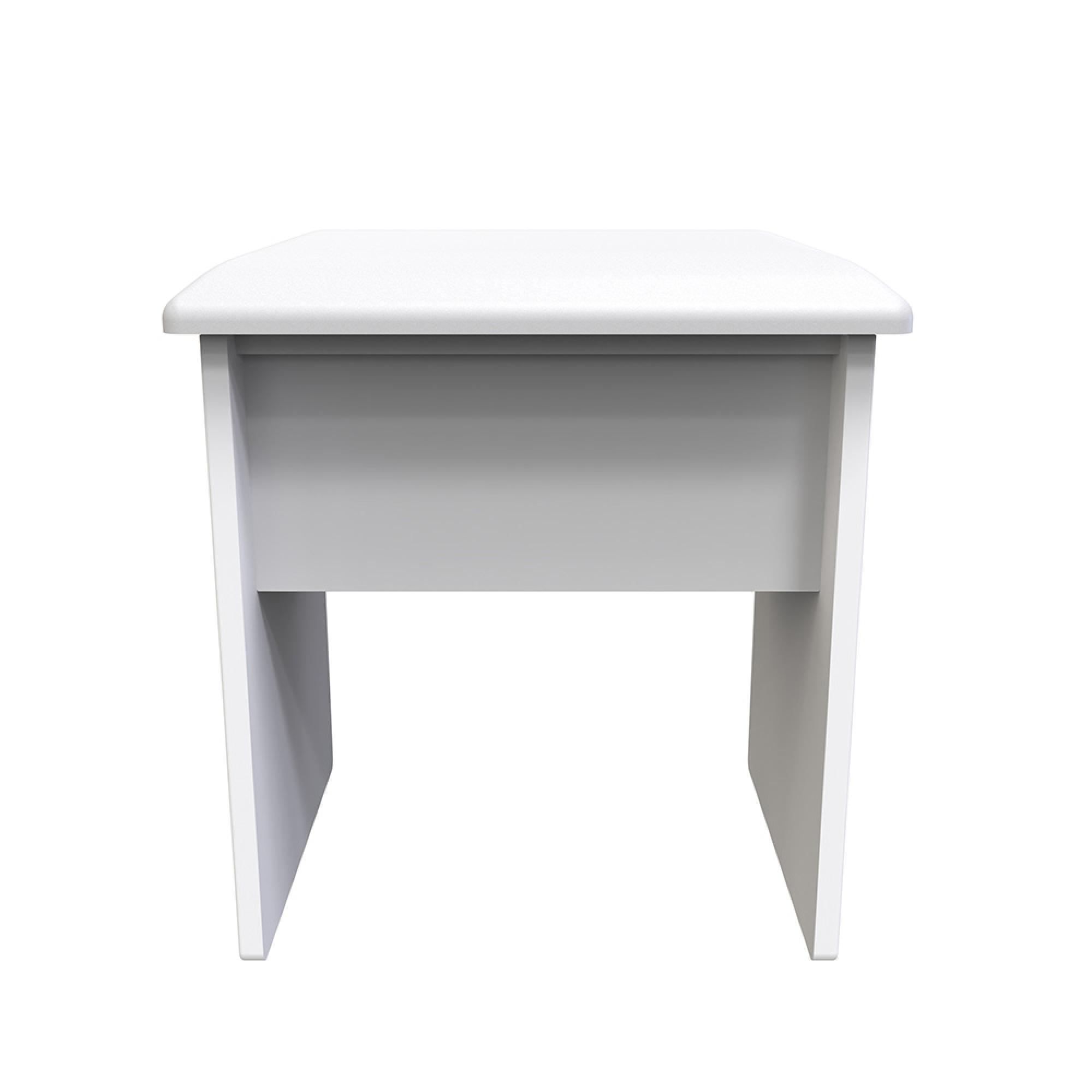 Camden Dressing Stool - Padded - White Gloss
