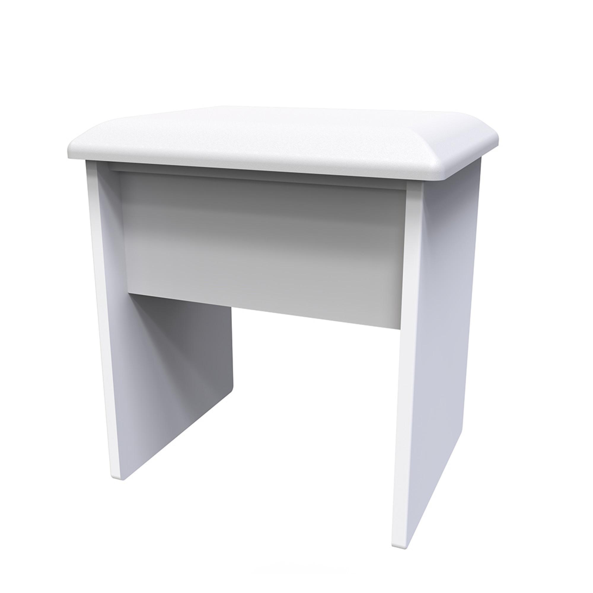 Camden Dressing Stool - Padded - White Gloss
