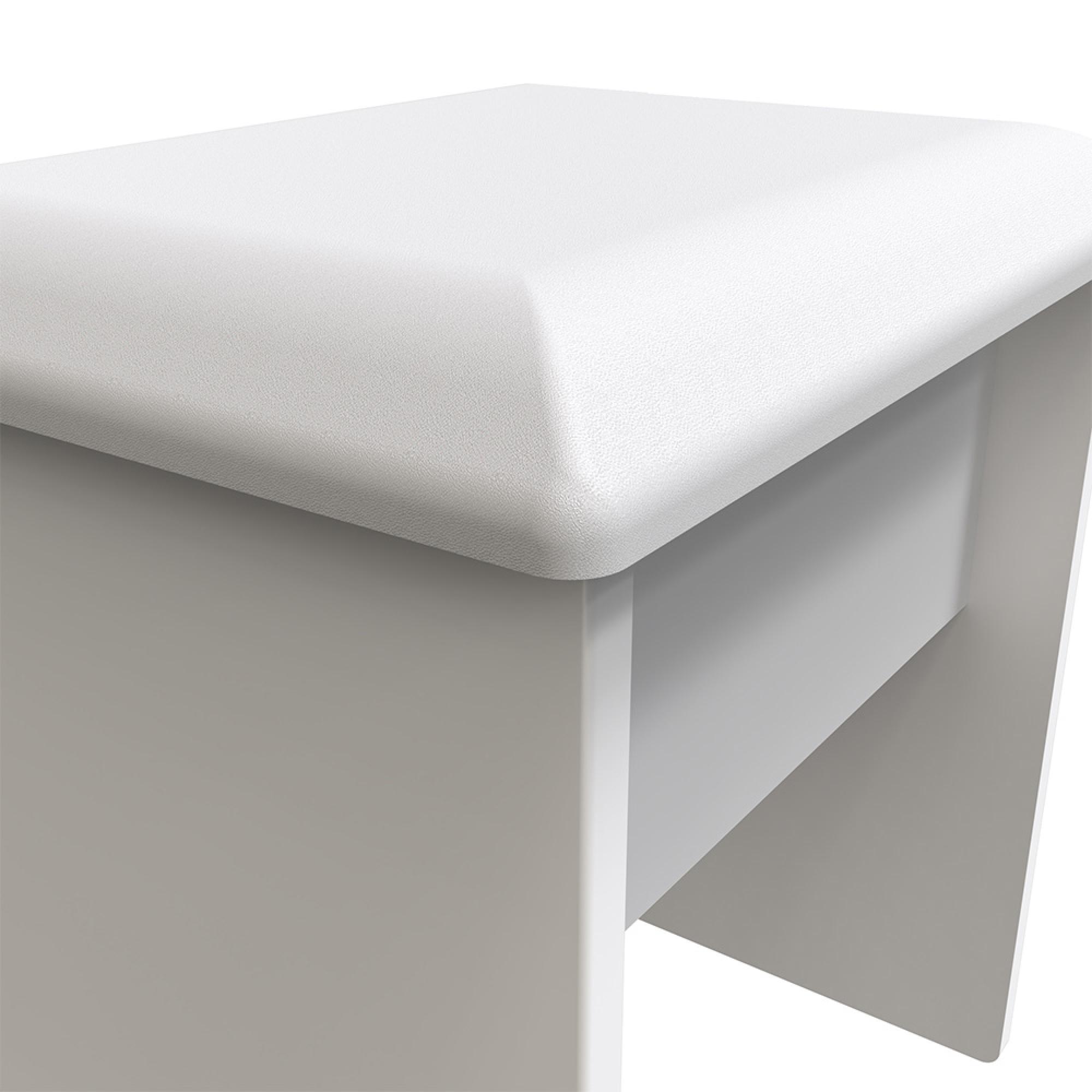 Camden Dressing Stool - Padded - White Gloss