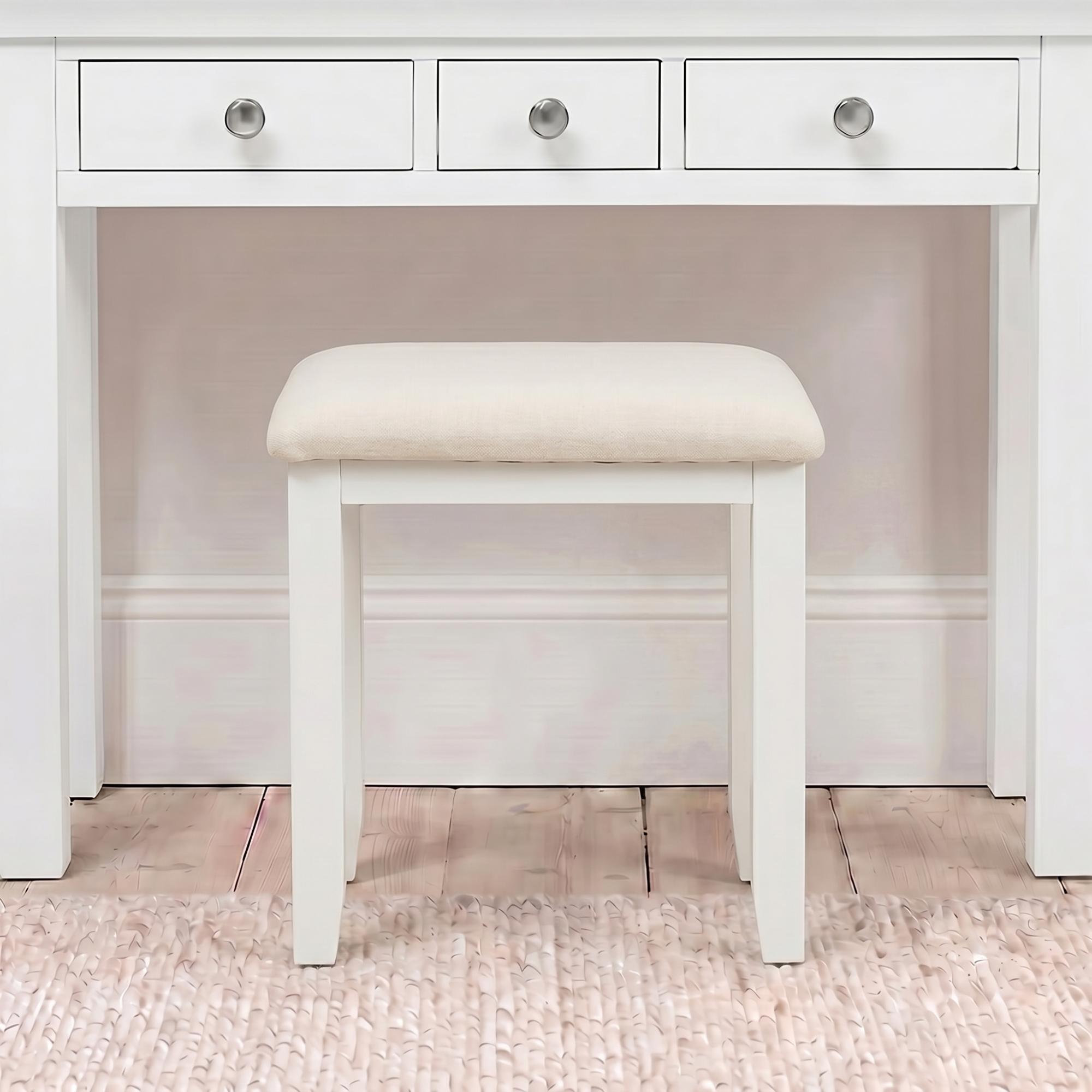 Paisley Dressing Stool - White Painted