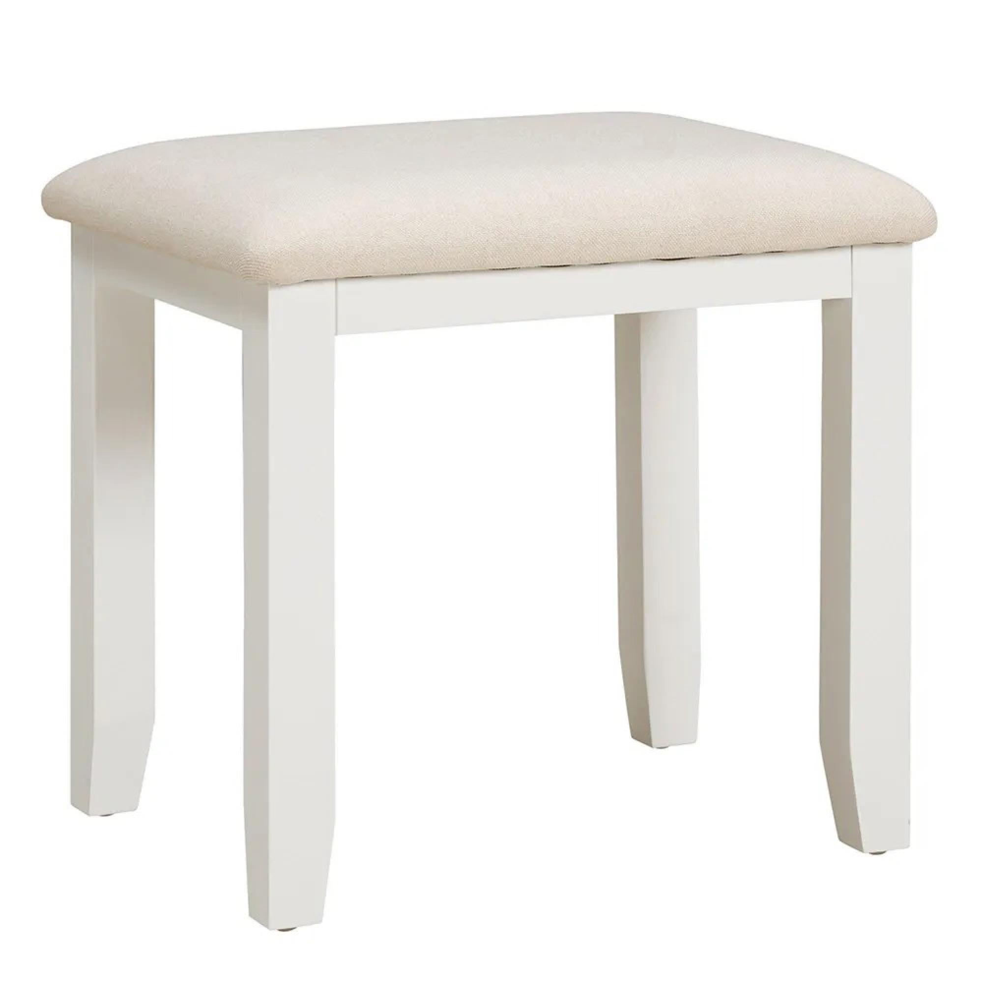Paisley Dressing Stool - White Painted