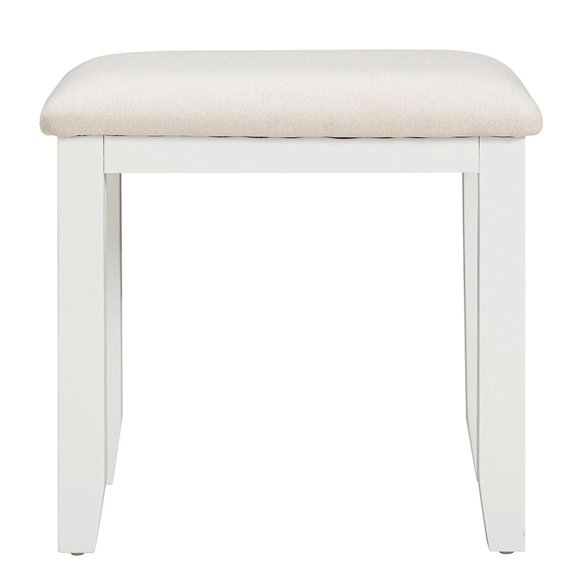 Paisley Dressing Stool - White Painted