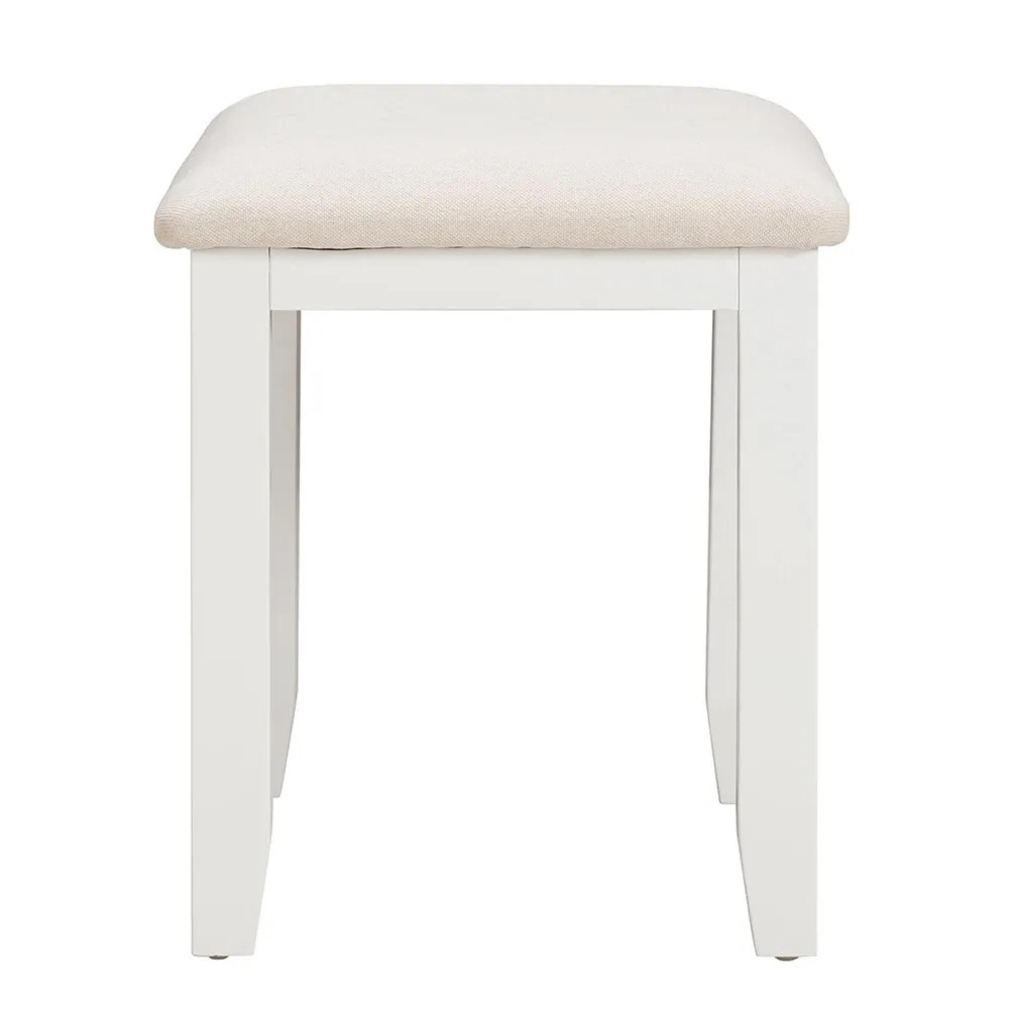 Paisley Dressing Stool - White Painted