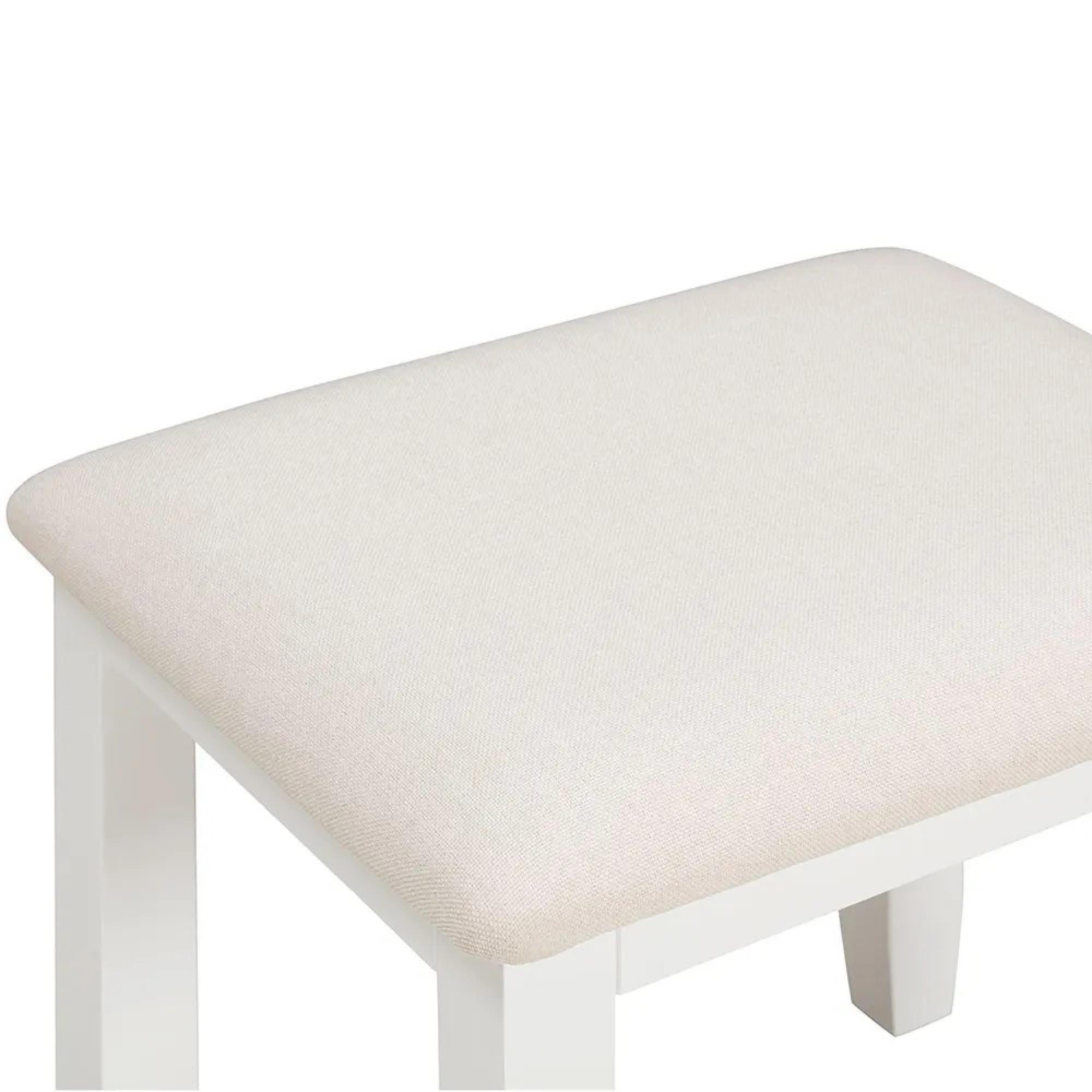Paisley Dressing Stool - White Painted