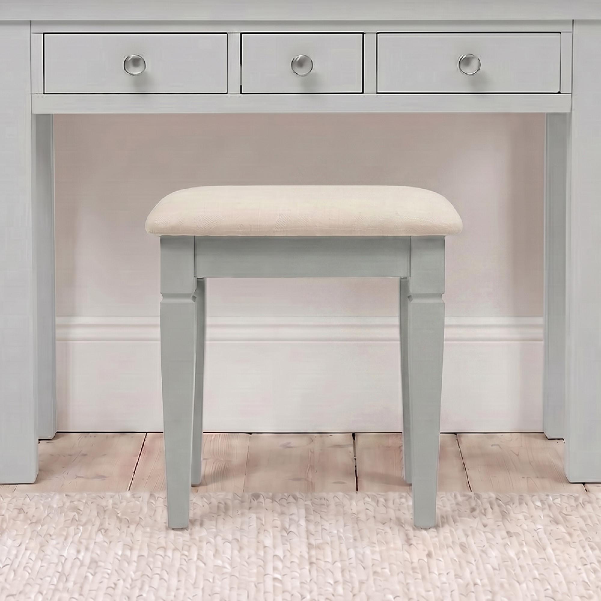 Paisley Dressing Stool - Grey Painted
