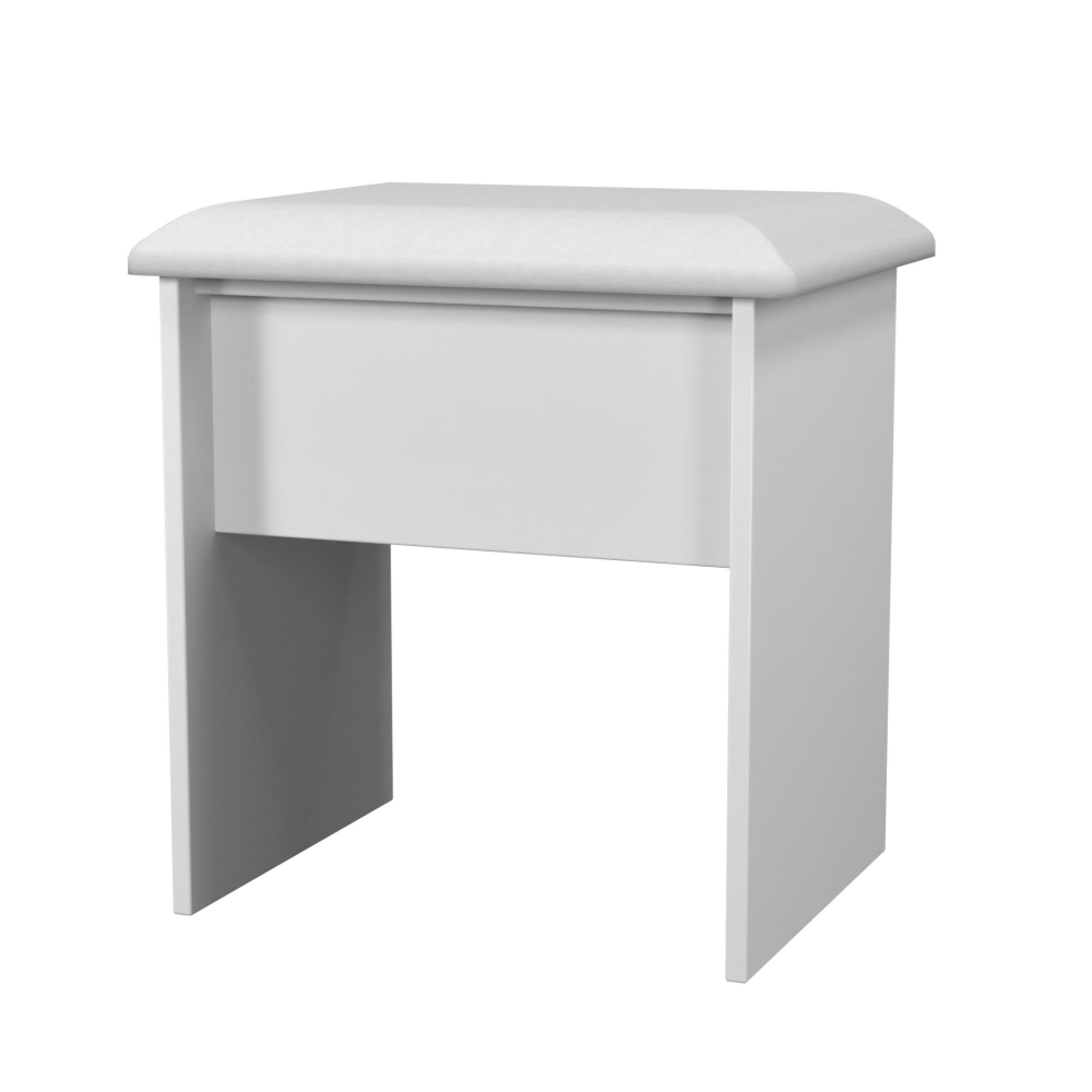 Java Dressing Stool - Padded - White Matt